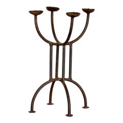 Large French Black Iron Candlestick Holder Large French Black Iron Candlestick Holder