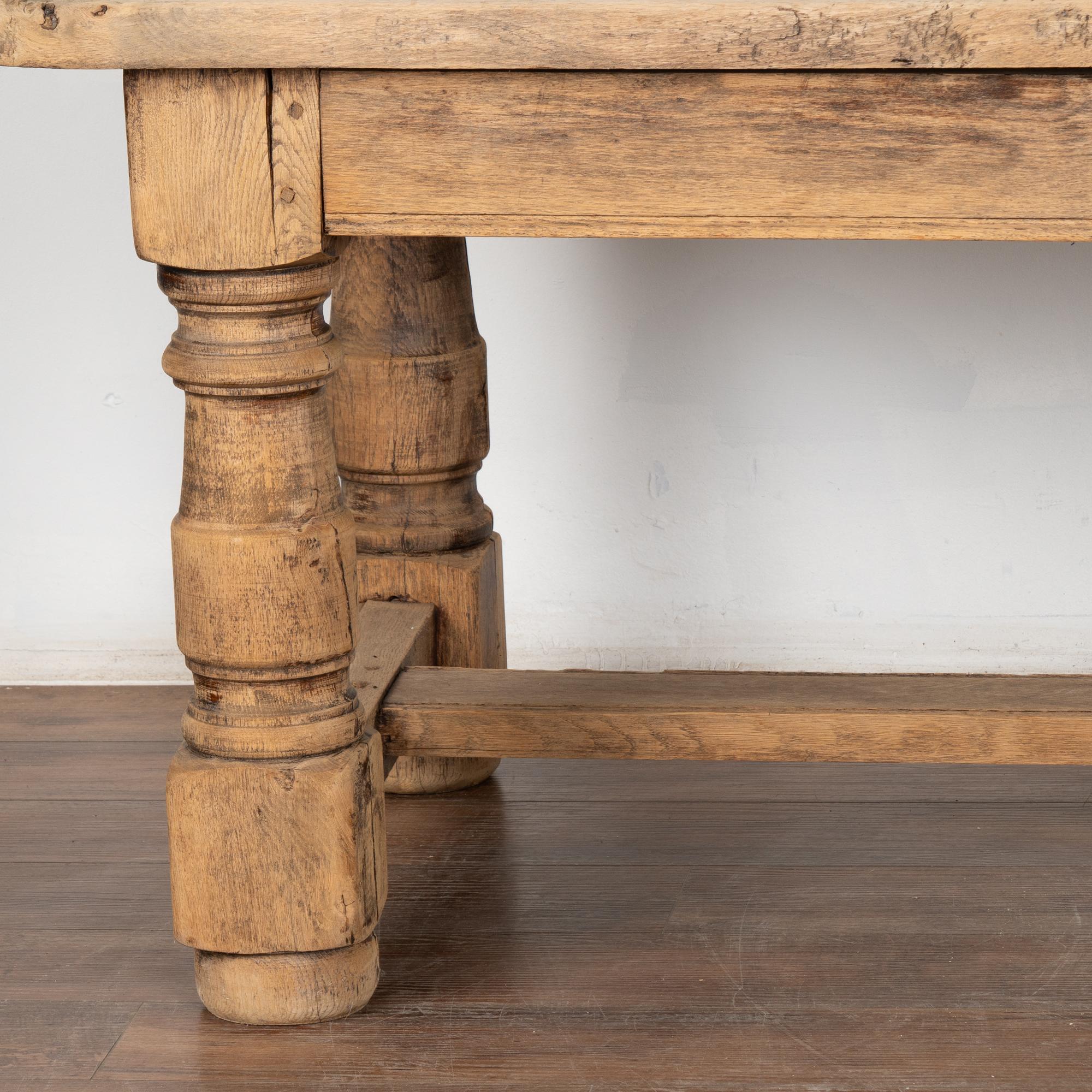 Large French Bleached Oak 20th Century Refectory Library Table 5