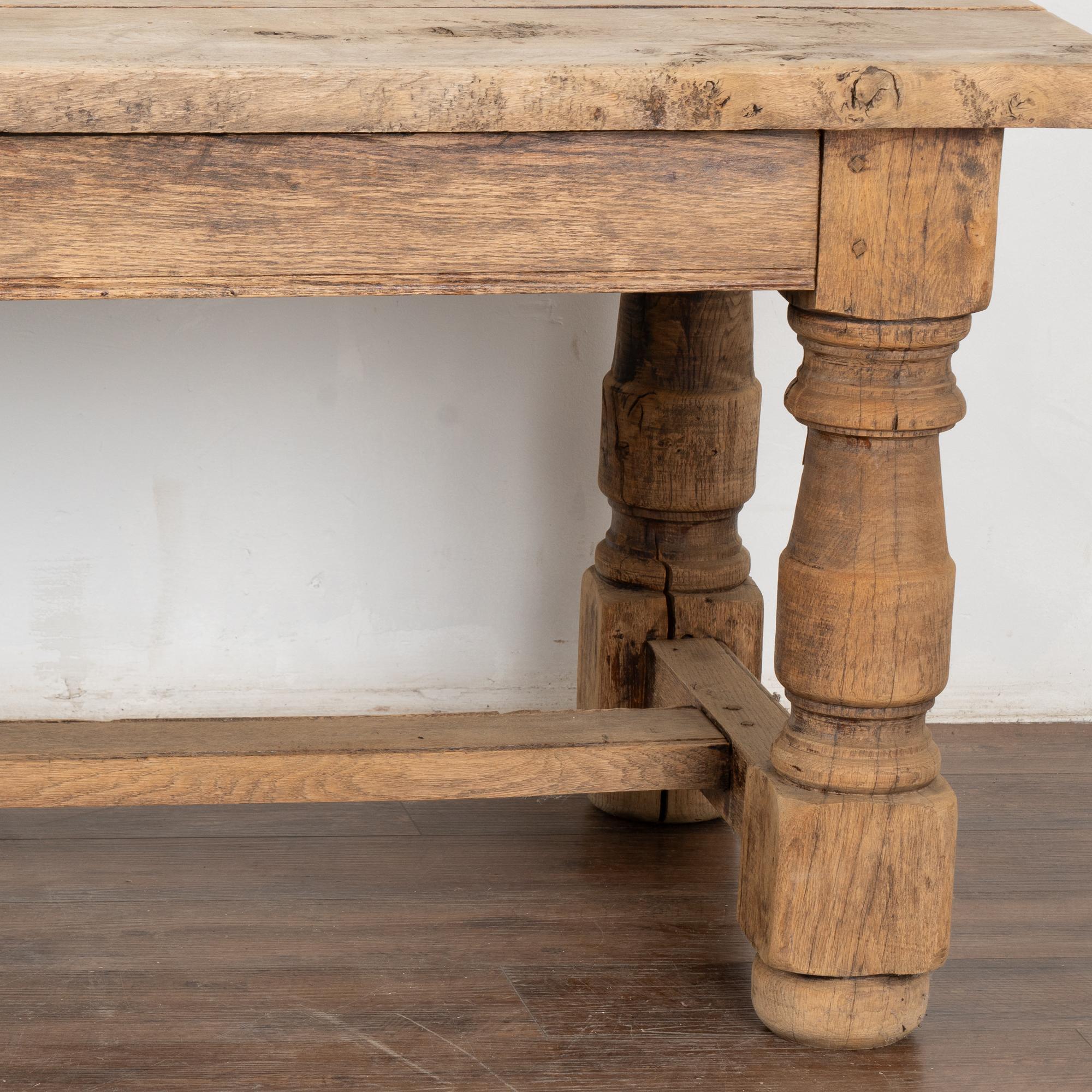 Large French Bleached Oak 20th Century Refectory Library Table 6