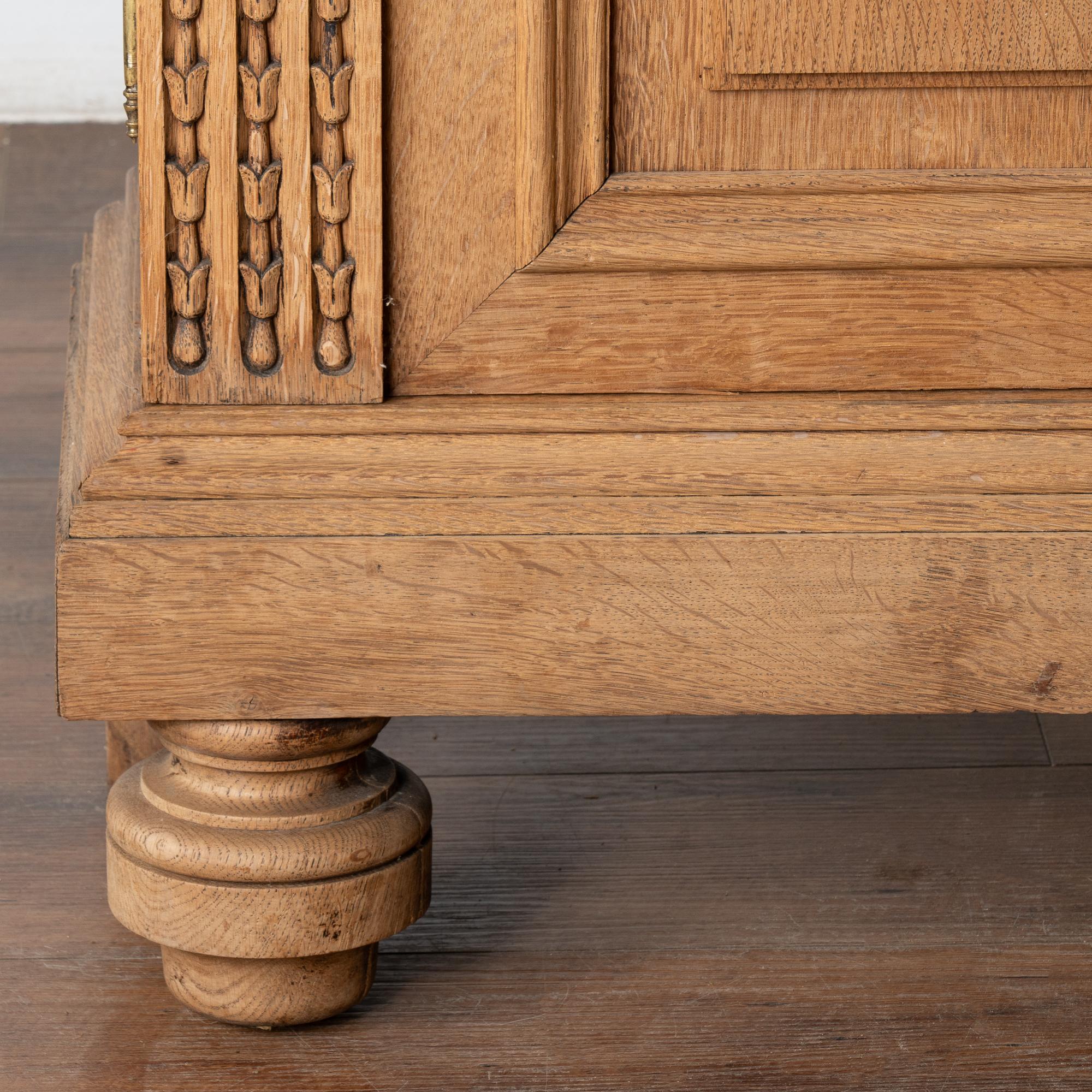 Large French Bleached Oak Bookcase Three Door Display Cabinet, Circa 1890 6
