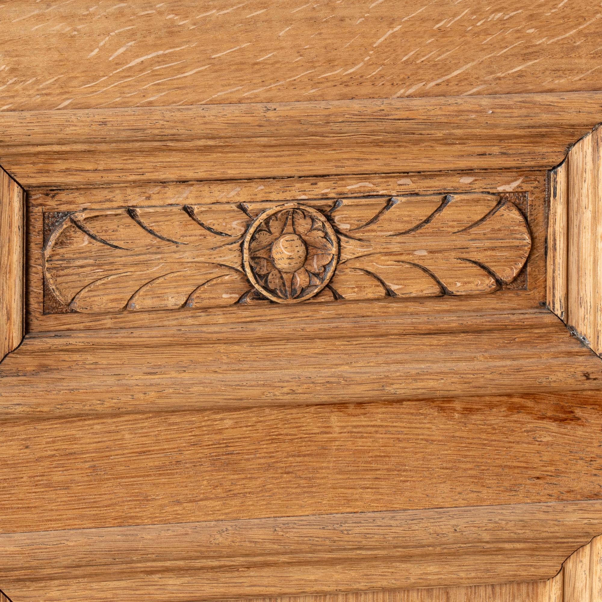 Large French Bleached Oak Bookcase Three Door Display Cabinet, Circa 1890 3