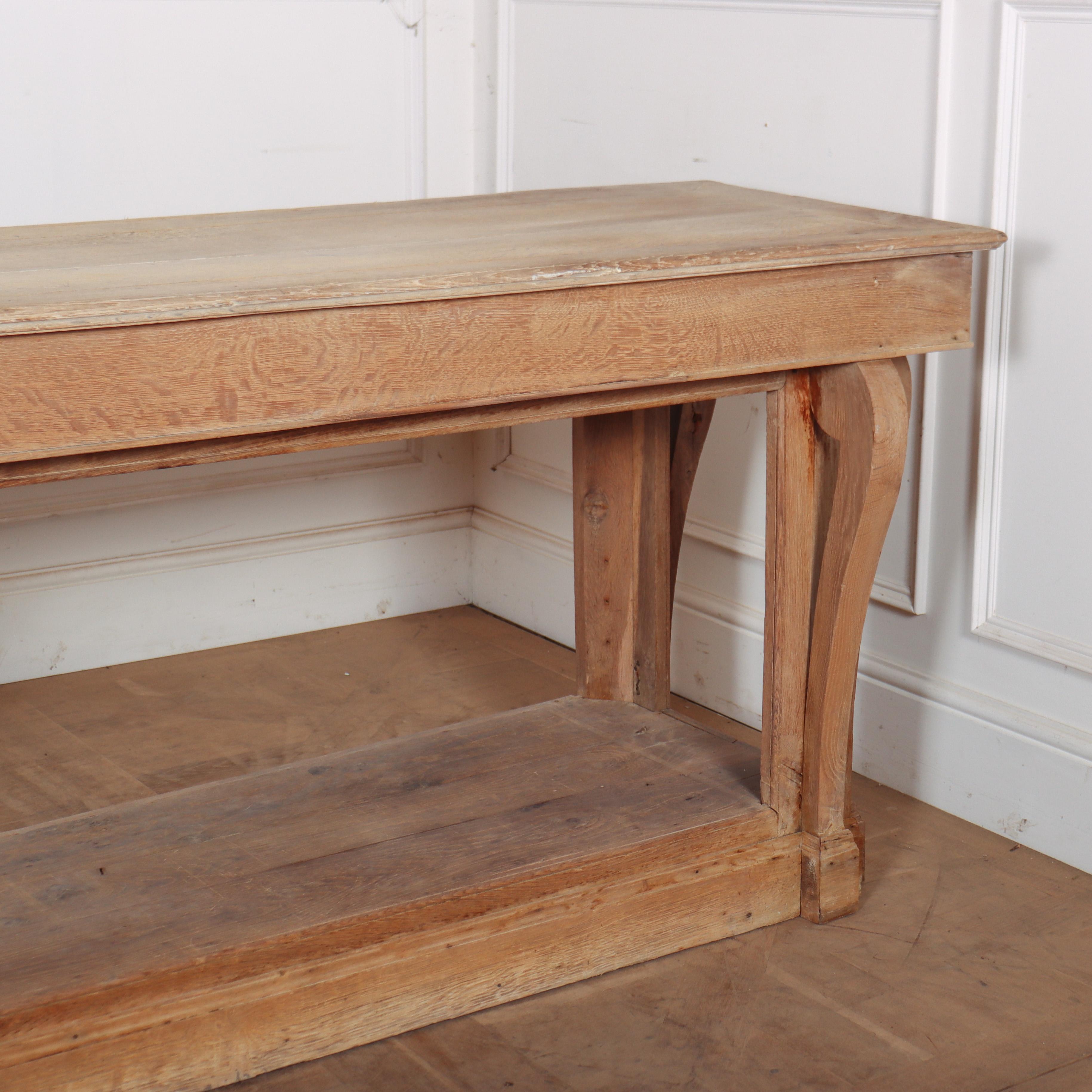 Large French Bleached Oak Console For Sale 1