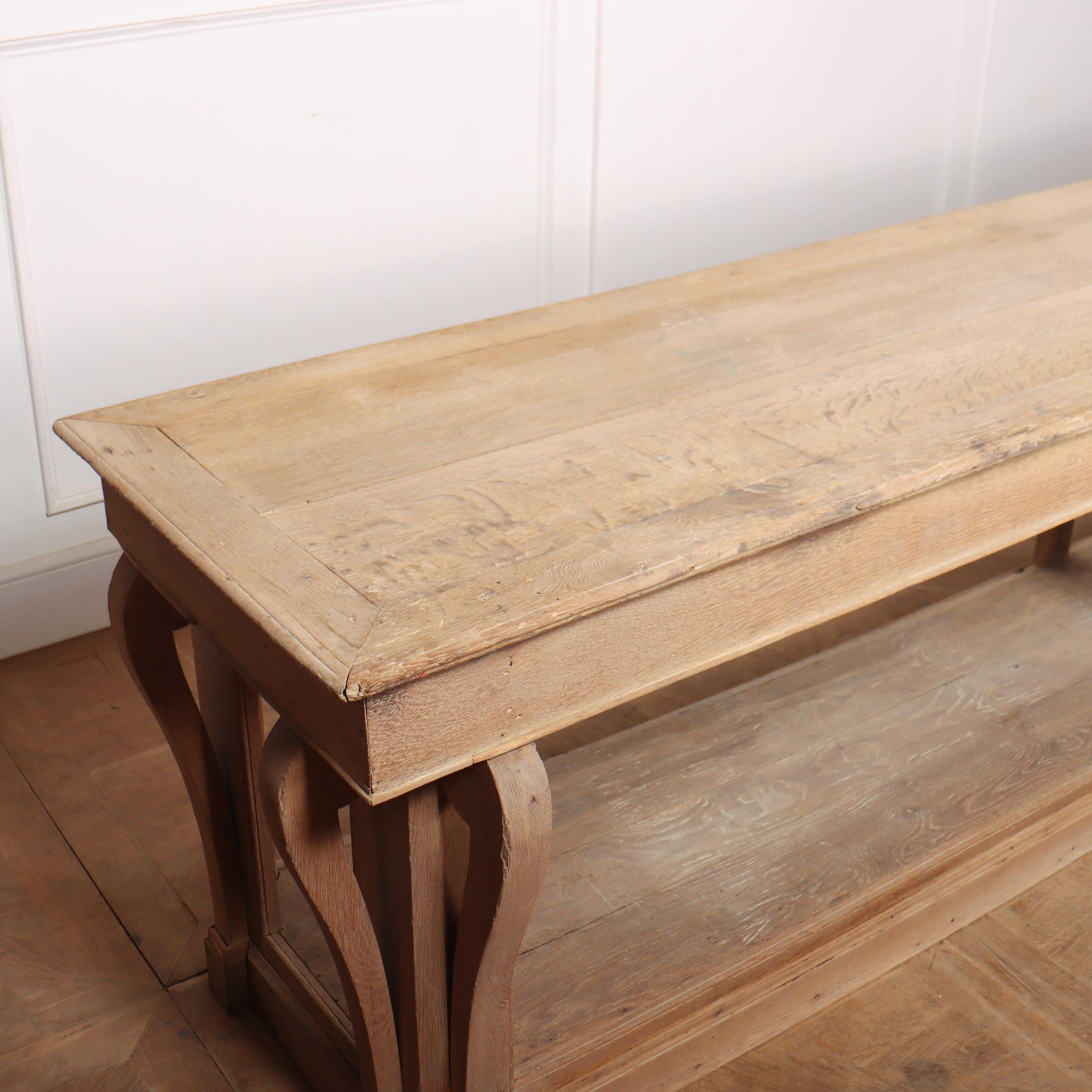 Large French Bleached Oak Console For Sale 2