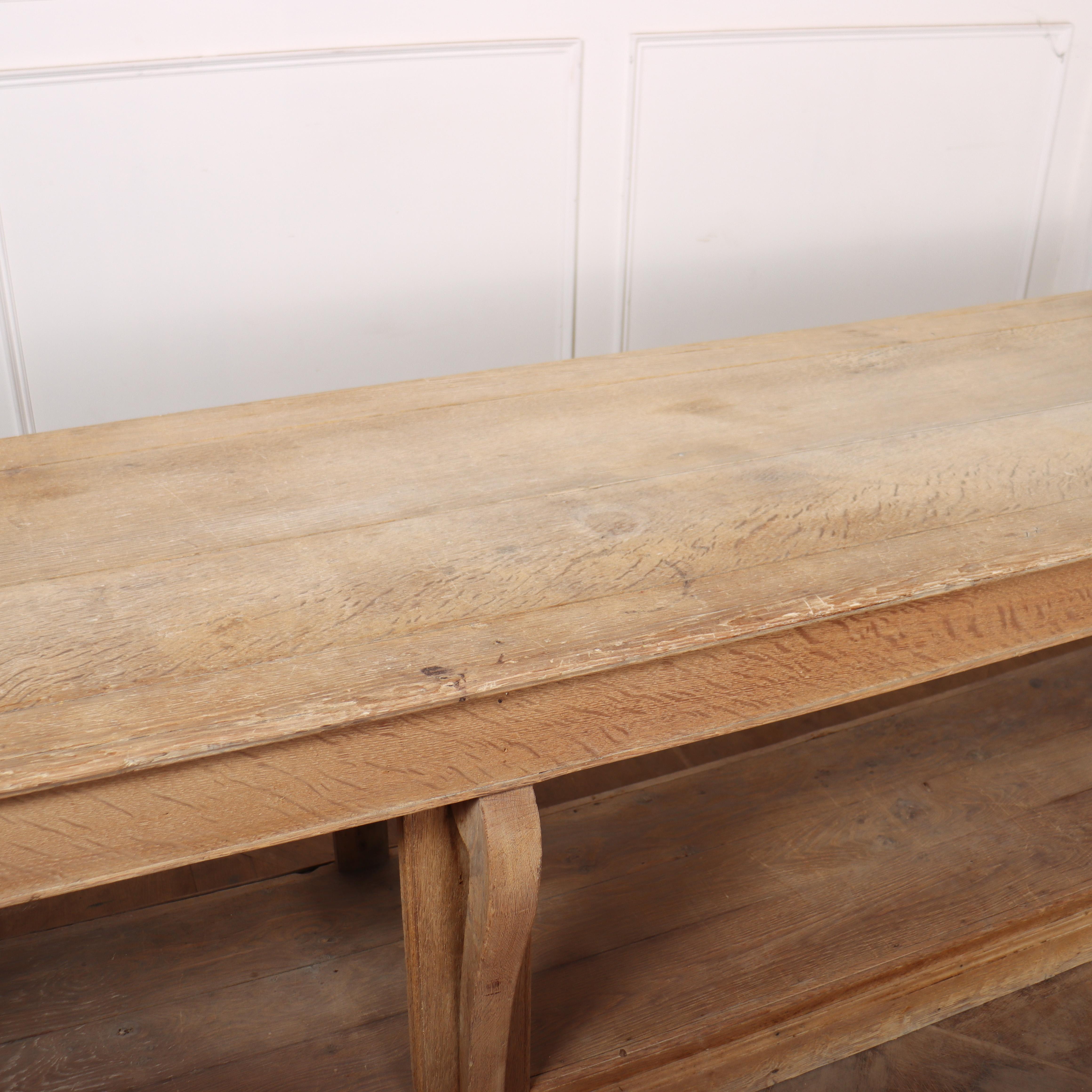 Large French Bleached Oak Console For Sale 3