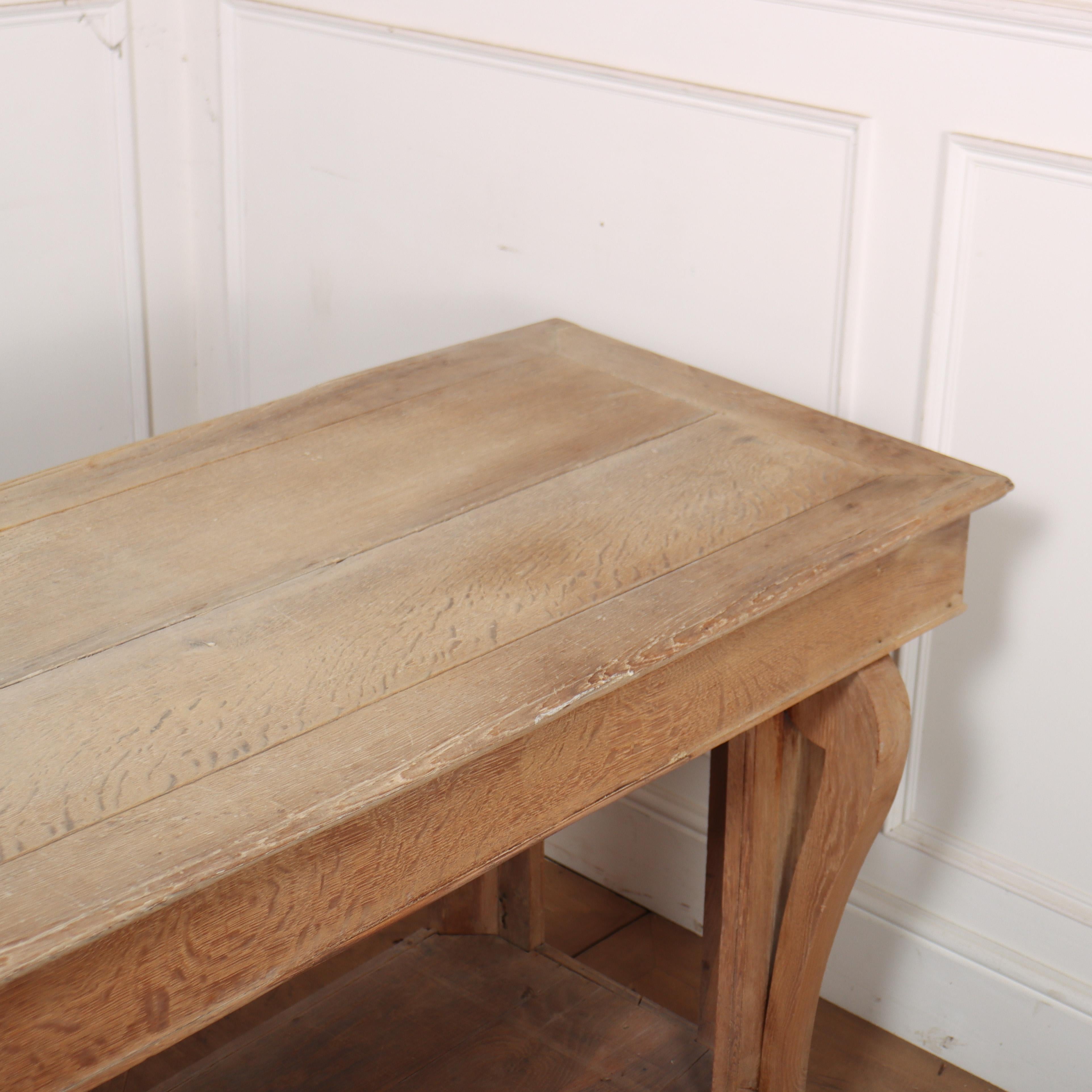 Large French Bleached Oak Console For Sale 4