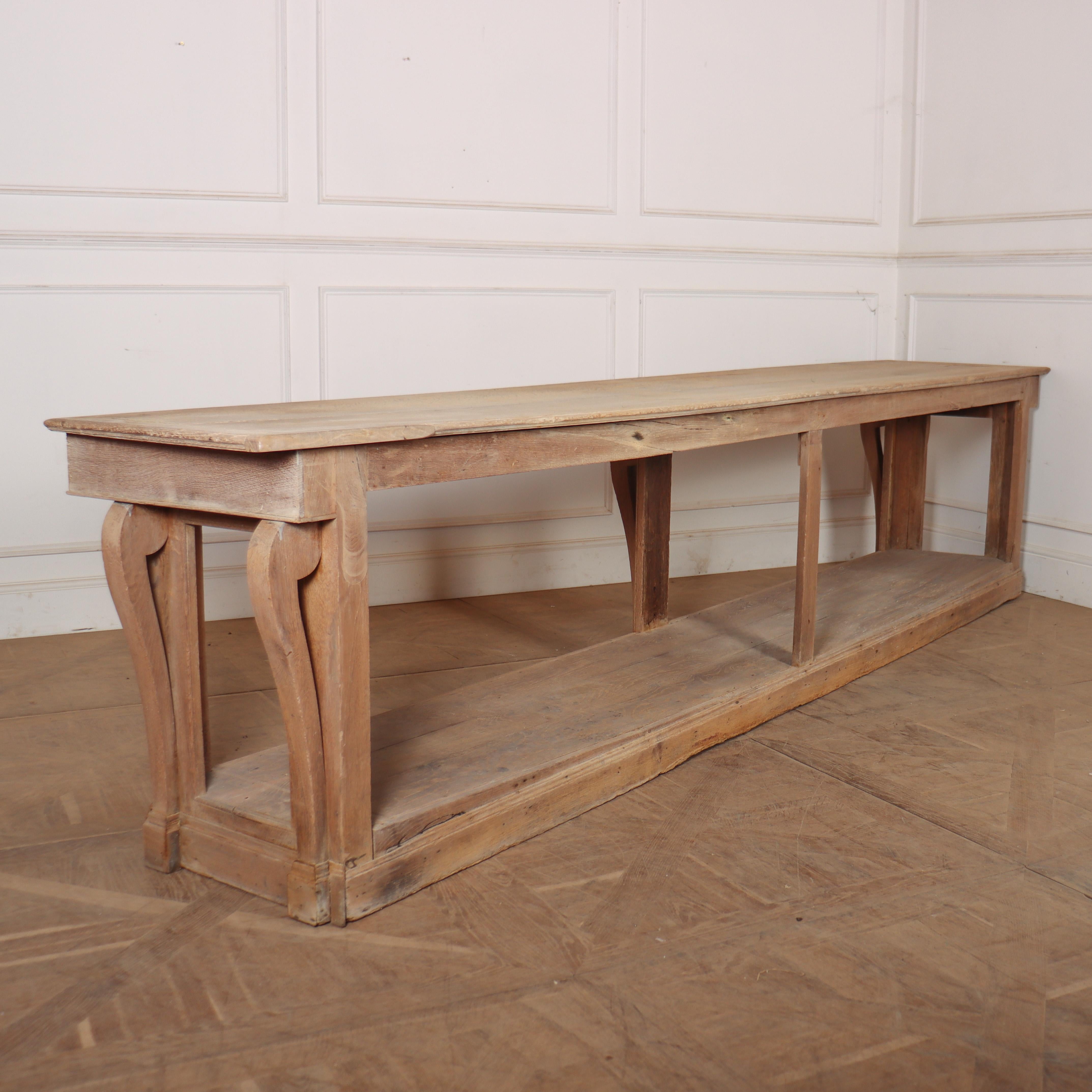 Large French Bleached Oak Console For Sale 5
