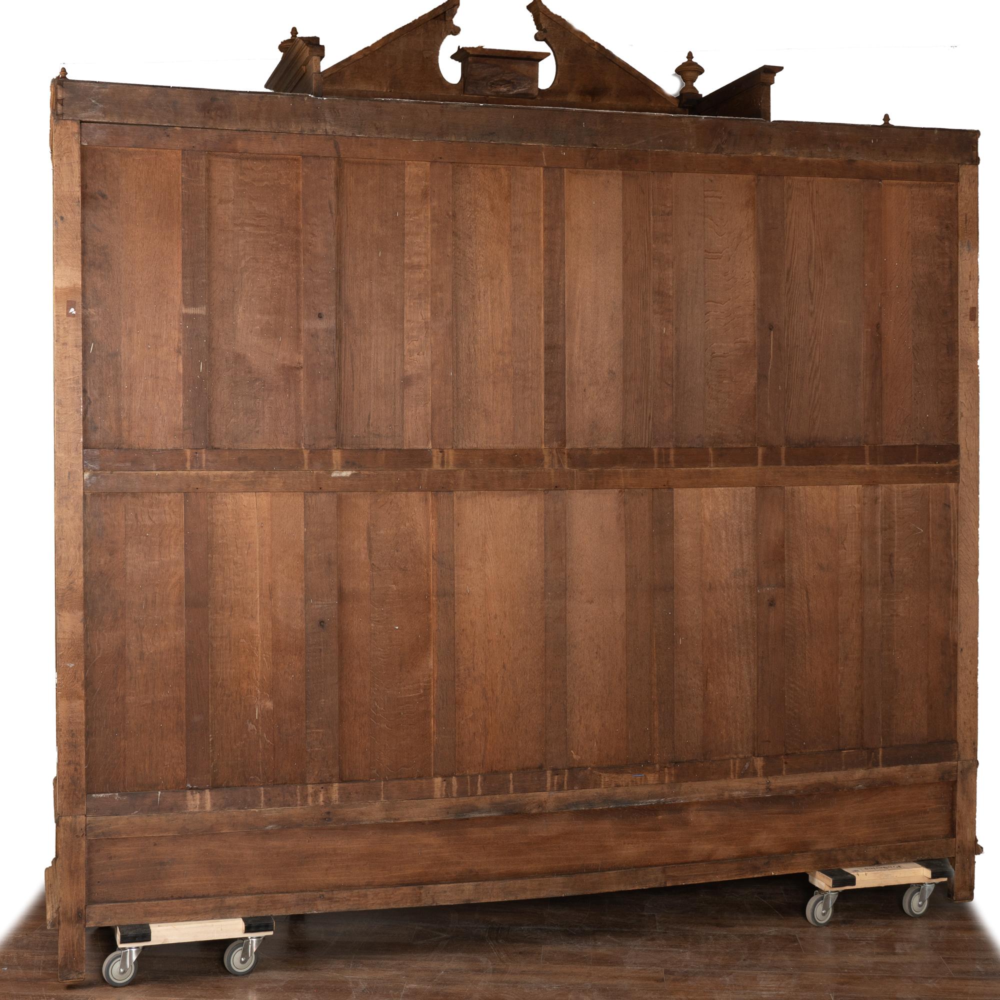 Grande mobile vetrina francese in Oak sbiancato Libreria, circa 1890 in vendita 7