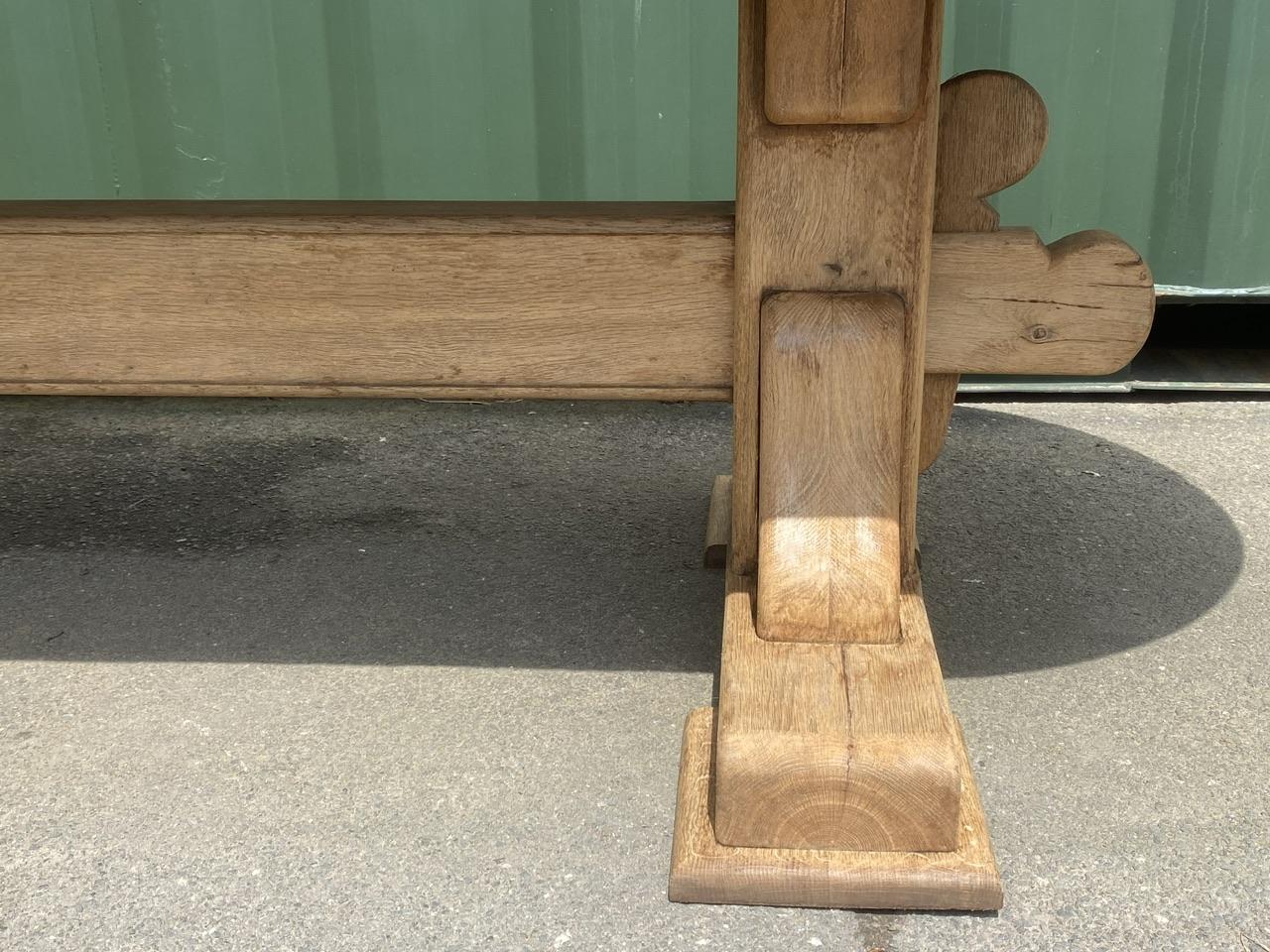 Large French Bleached Oak Farmhouse Dining Table  For Sale 7