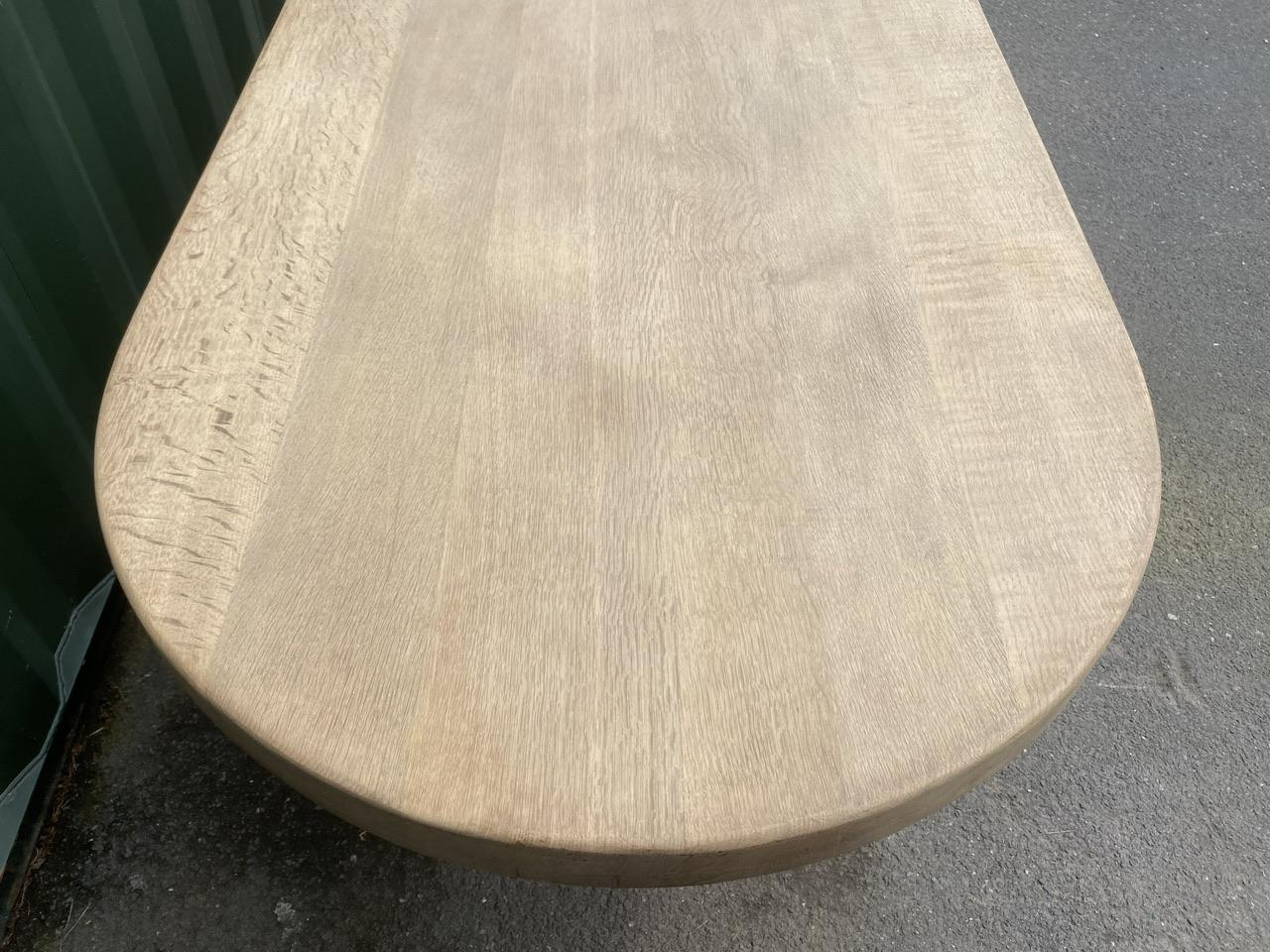 Large French Bleached Oak Farmhouse Dining Table  For Sale 13
