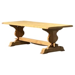 Large French Bleached Oak Farmhouse Dining Table