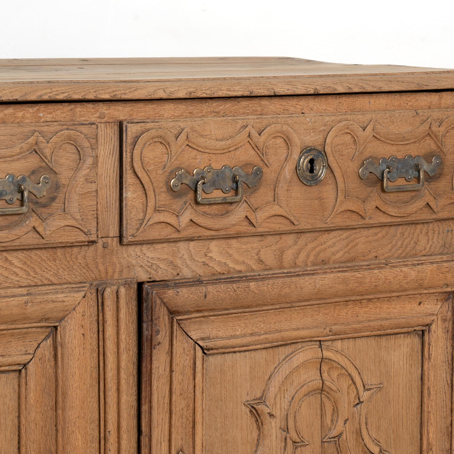 Large French Bleached Oak Sideboard Buffet, circa 1800's For Sale 5