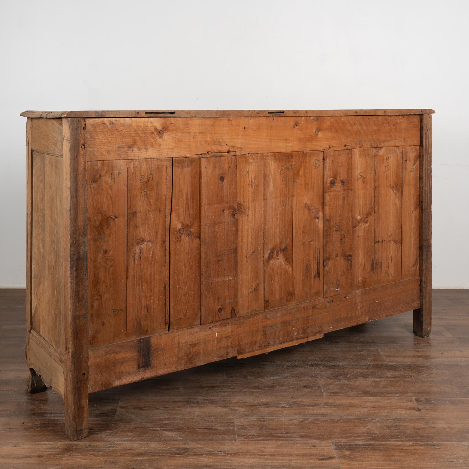 Large French Bleached Oak Sideboard Buffet, circa 1800's For Sale 7