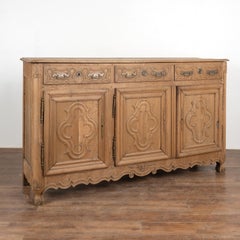 Large French Bleached Oak Sideboard Buffet, circa 1800's