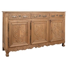 Large French Bleached Oak Sideboard Buffet, circa 1800's