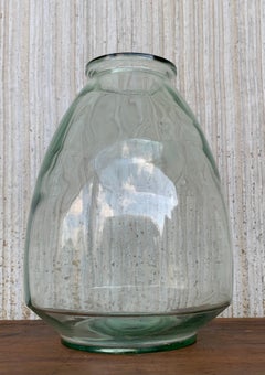 Large French Blown Clear Glass Demijohn Bottle