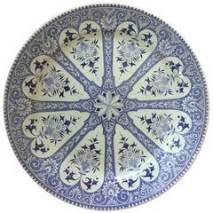 Large French Blue and White Platter Sarreguemines Francois