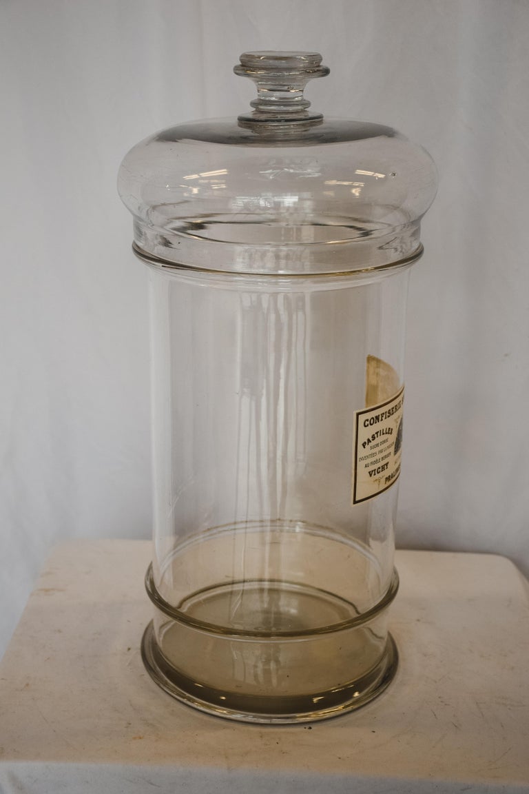 Large French Bon Bon Jar with Lid For Sale at 1stDibs