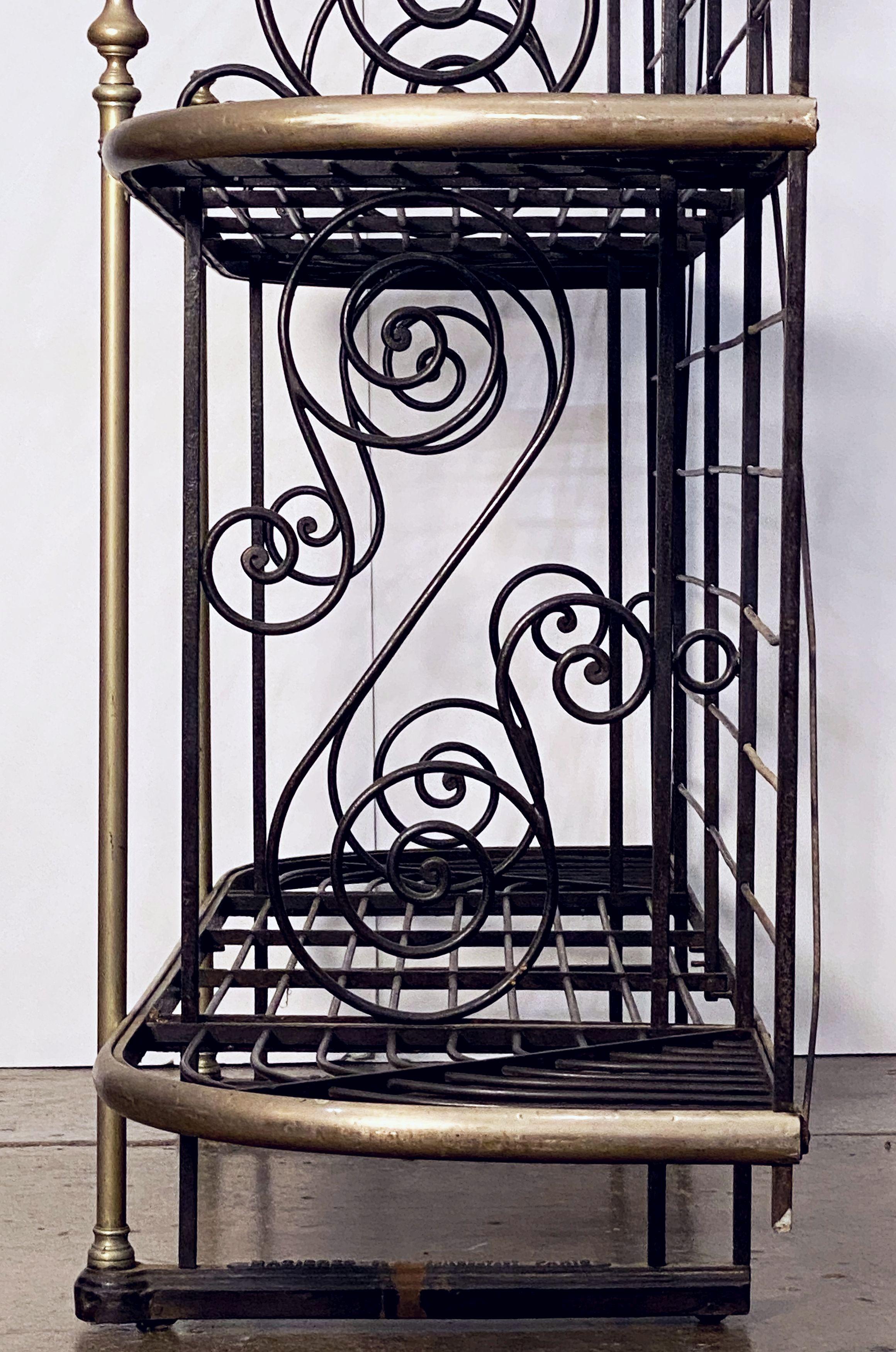 Large French Boulangerie or Baker's Rack of Wrought Iron, Brass, and Nickel 5