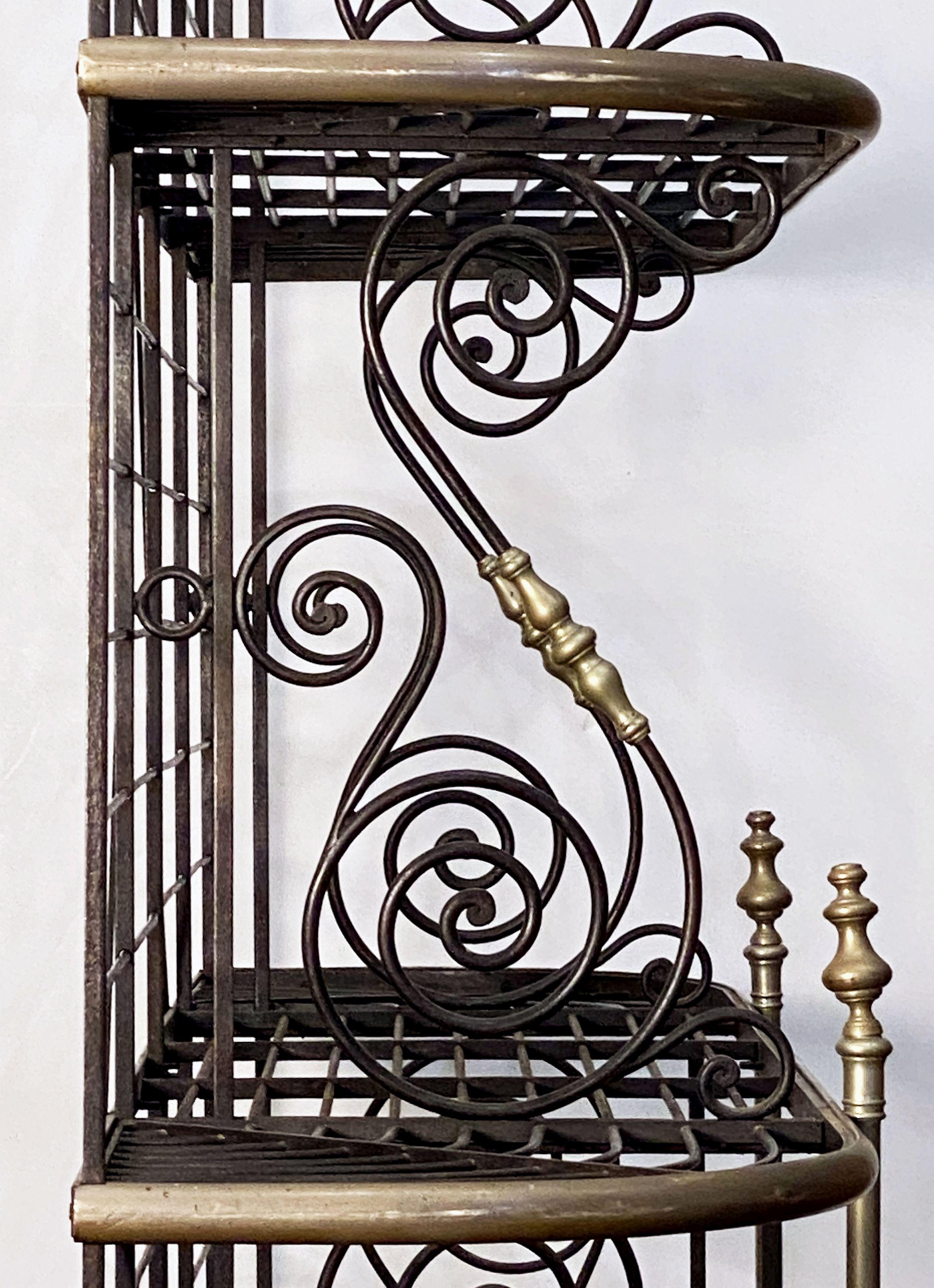 Large French Boulangerie or Baker's Rack of Wrought Iron, Brass, and Nickel 8