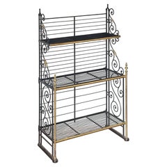 Large French Boulangerie Stand or Baker's Rack of Wrought Iron and Brass