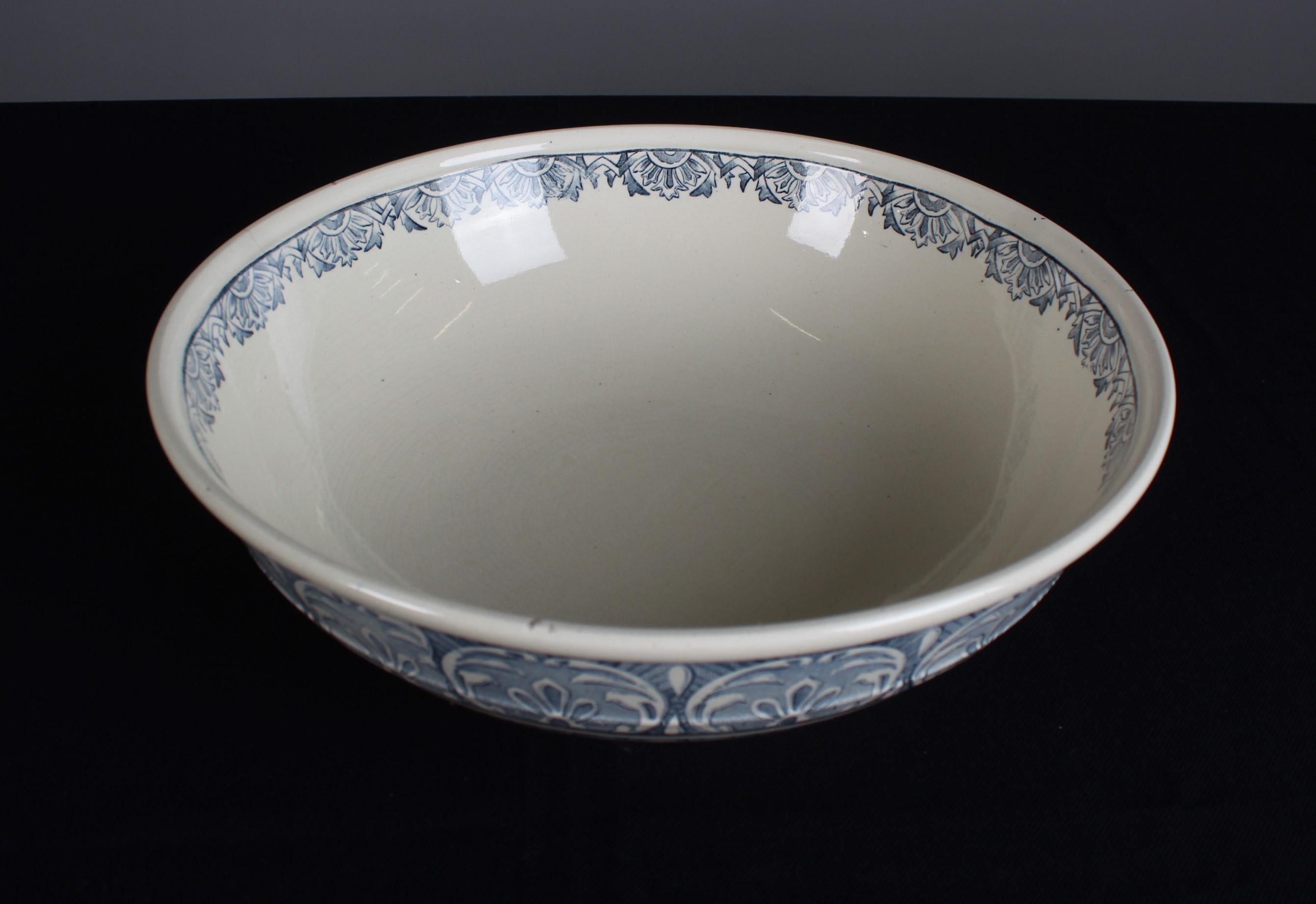 Large French Bowl, Moorish Style, Stamped 