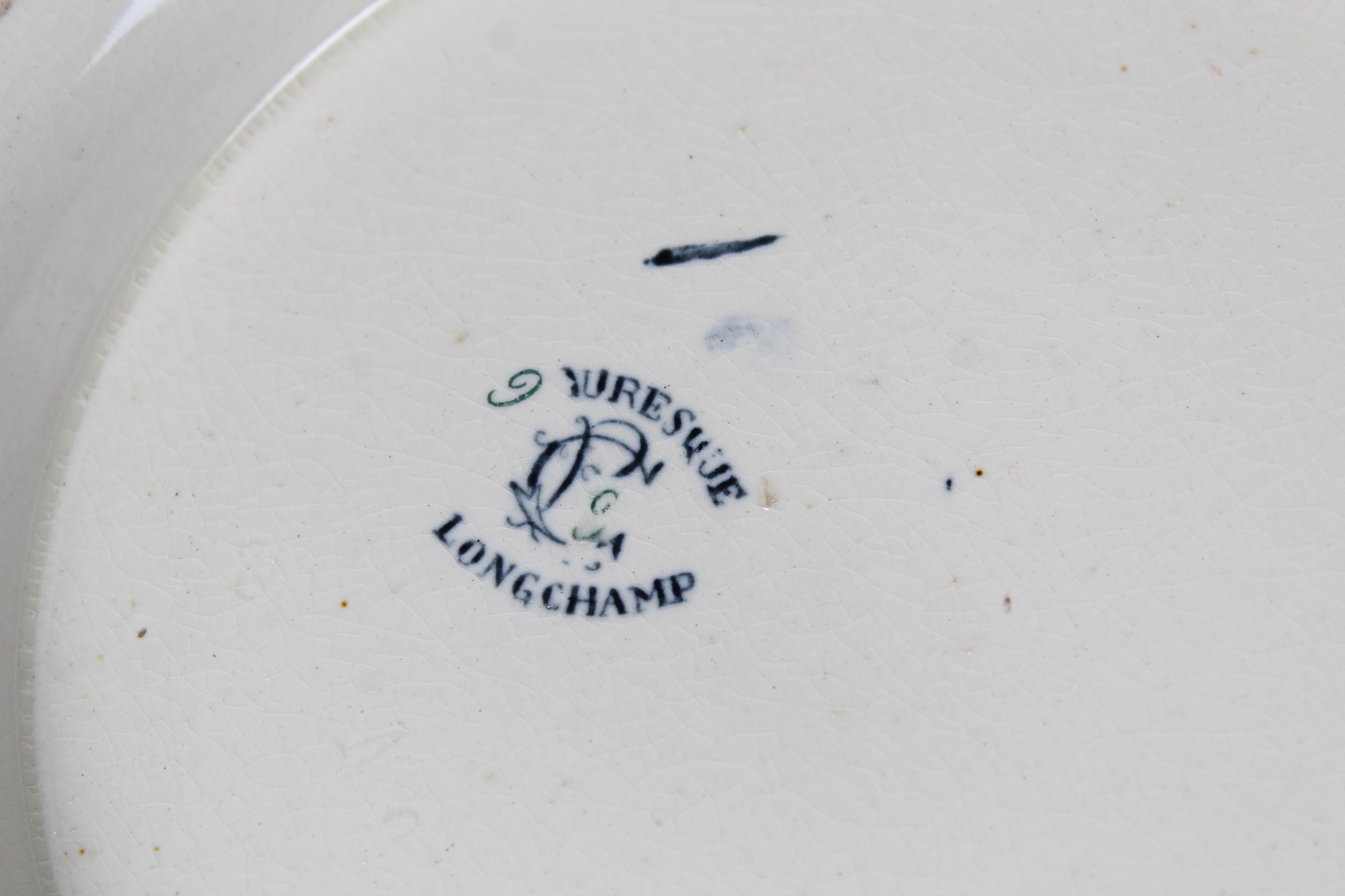 Große französische Schale im maurischen Stil, gestempelt „Mauresque Longchamp“ (Keramik) im Angebot