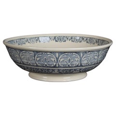 Antique Large French Bowl, Moorish Style, Stamped "Mauresque Longchamp"