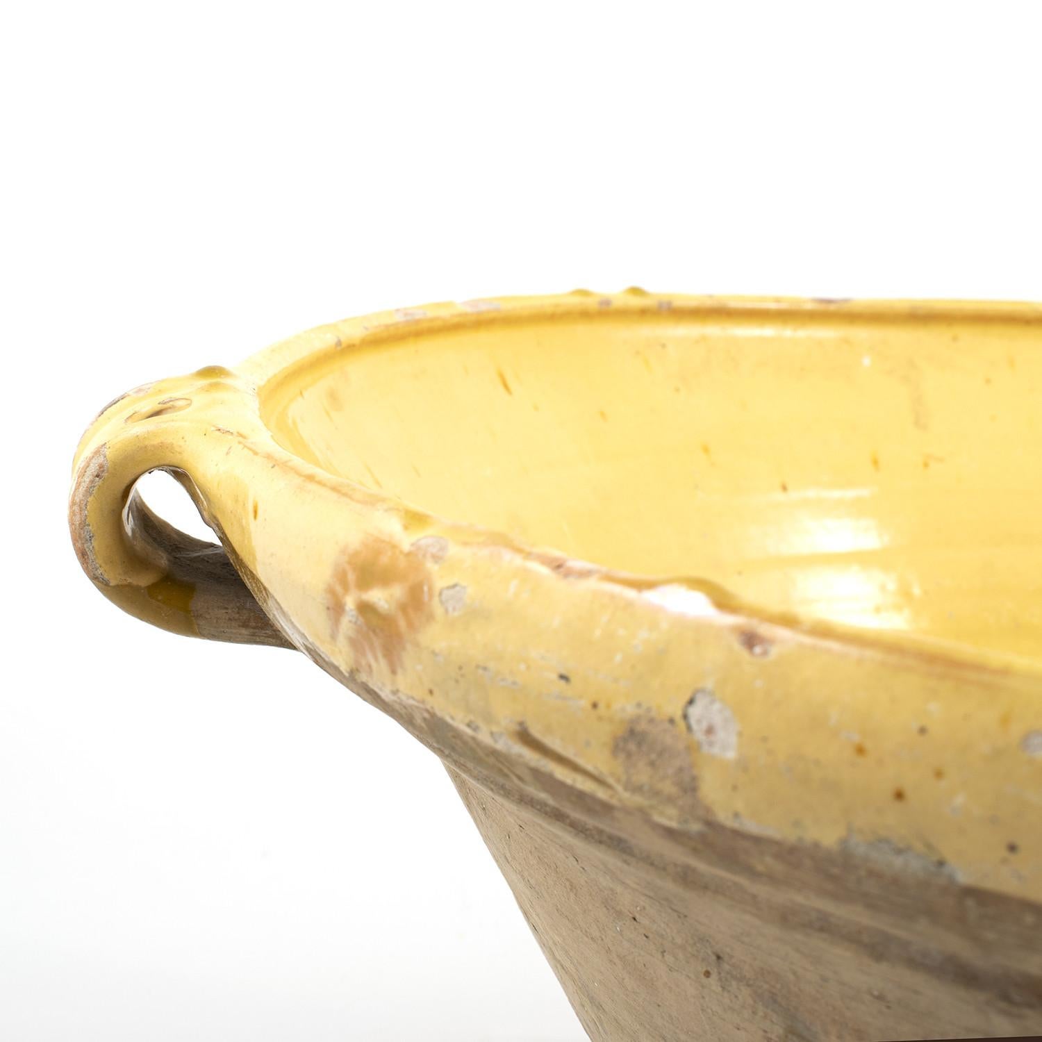 Other Large French Bowl 'Tian' with Yellow Glaze, 19th Century