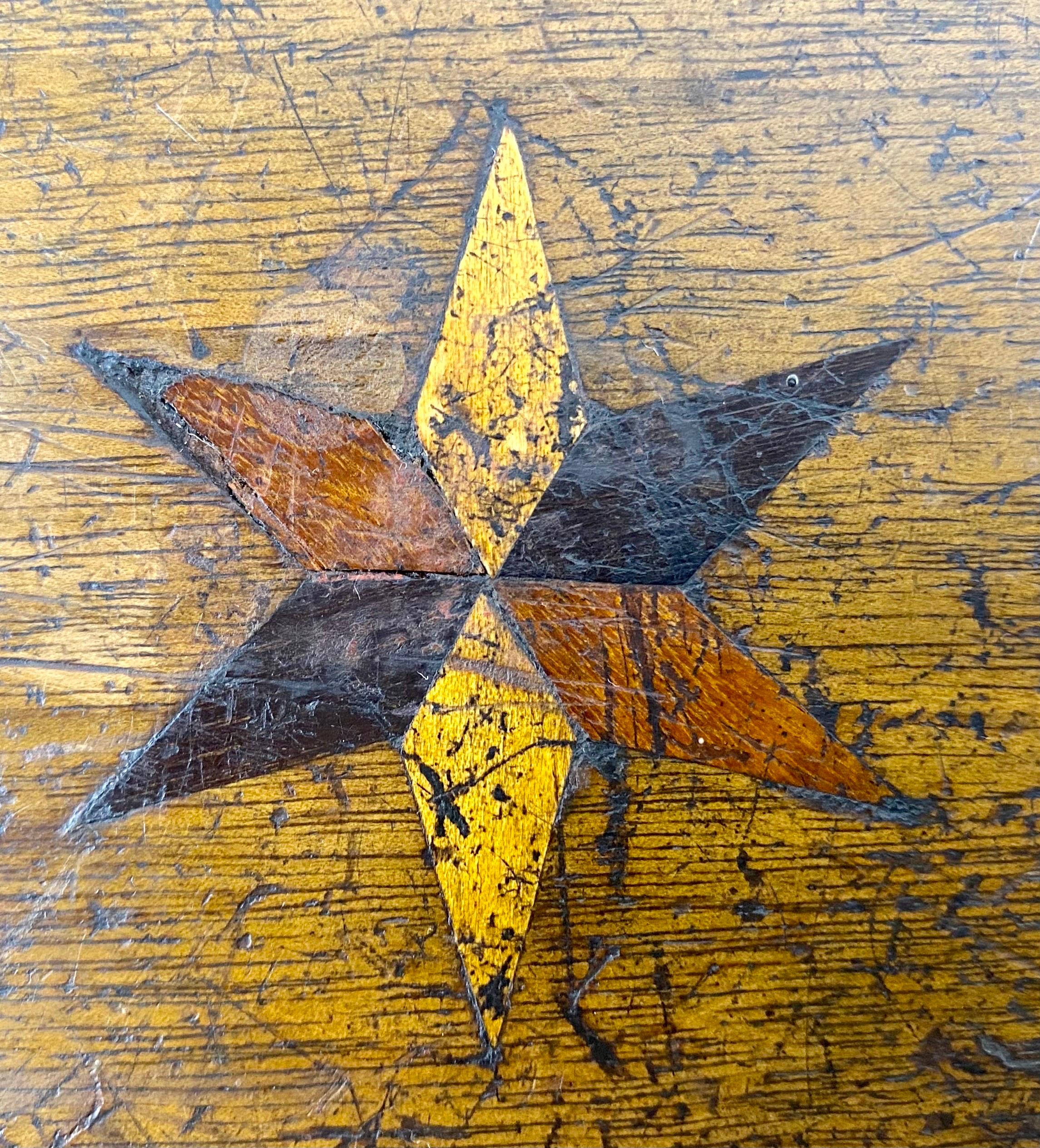 Large French box in marquetry wood -Star - Louis Philippe period  France 19th 1