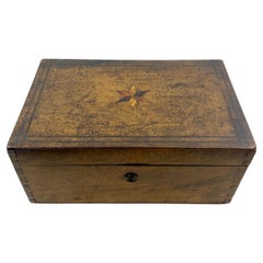 Antique Large French box in marquetry wood -Star - Louis Philippe period  France 19th