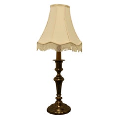 Large French Brass Candlestick Table Lamp