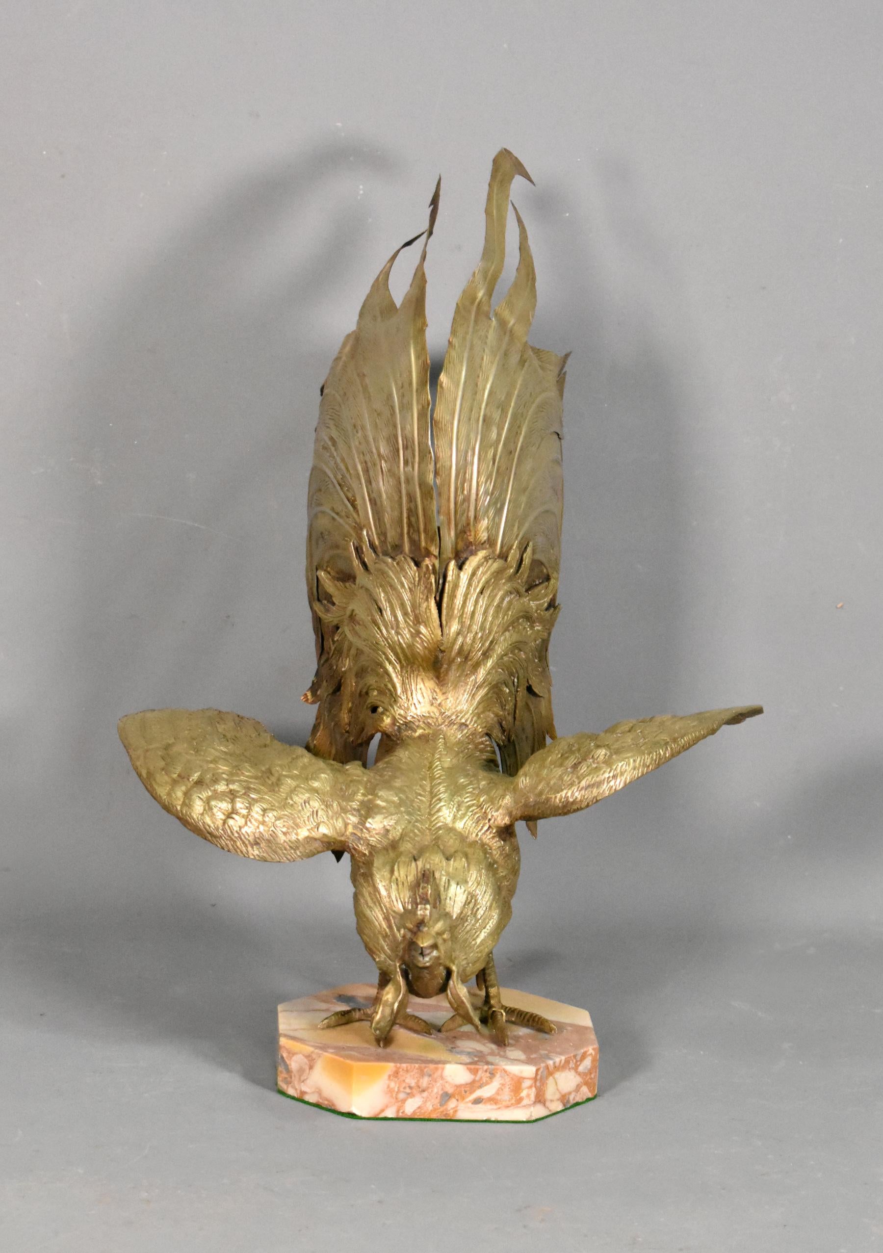 Large French Brass Cockerel Rooster For Sale 5