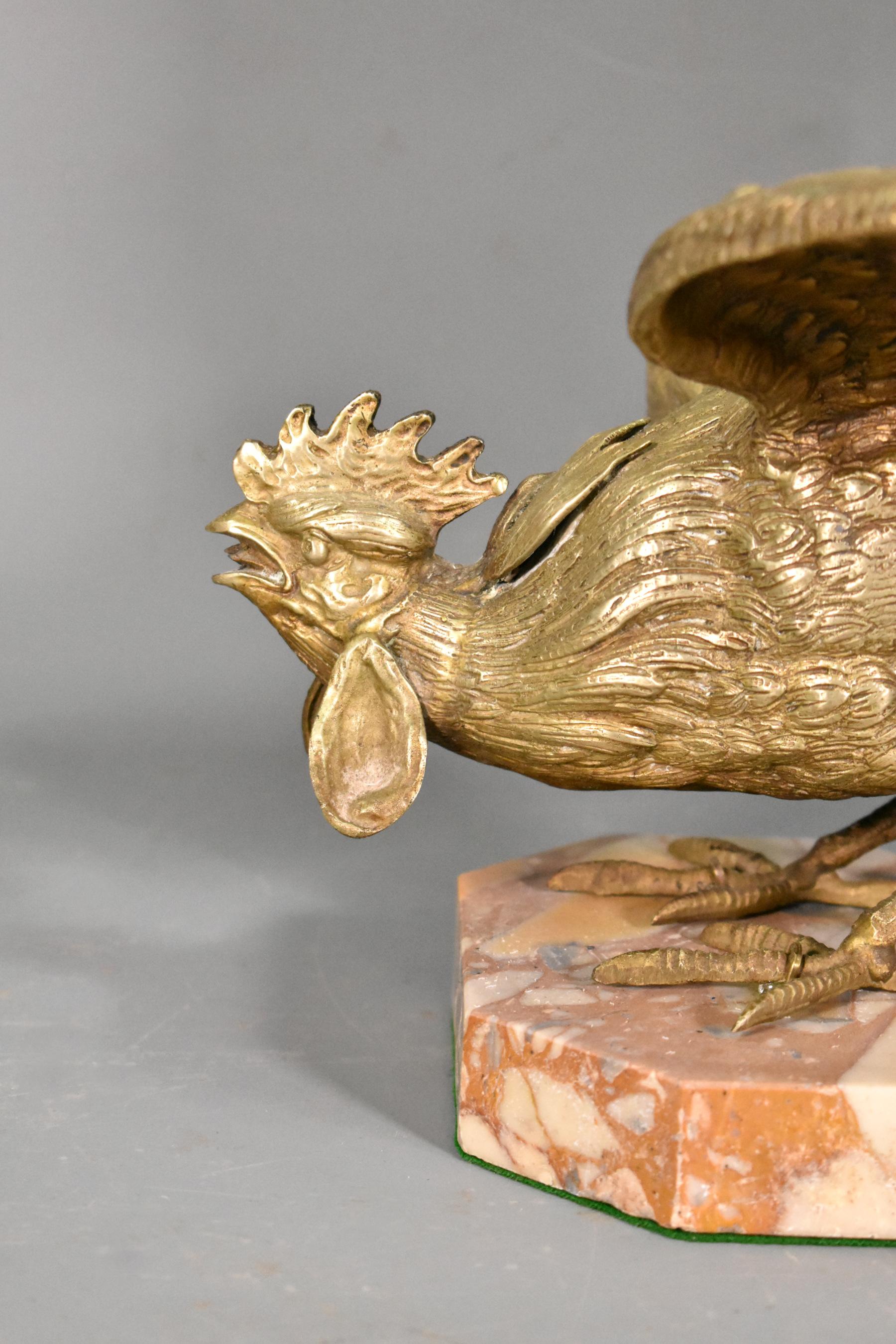 Large French Brass Cockerel Rooster For Sale 2