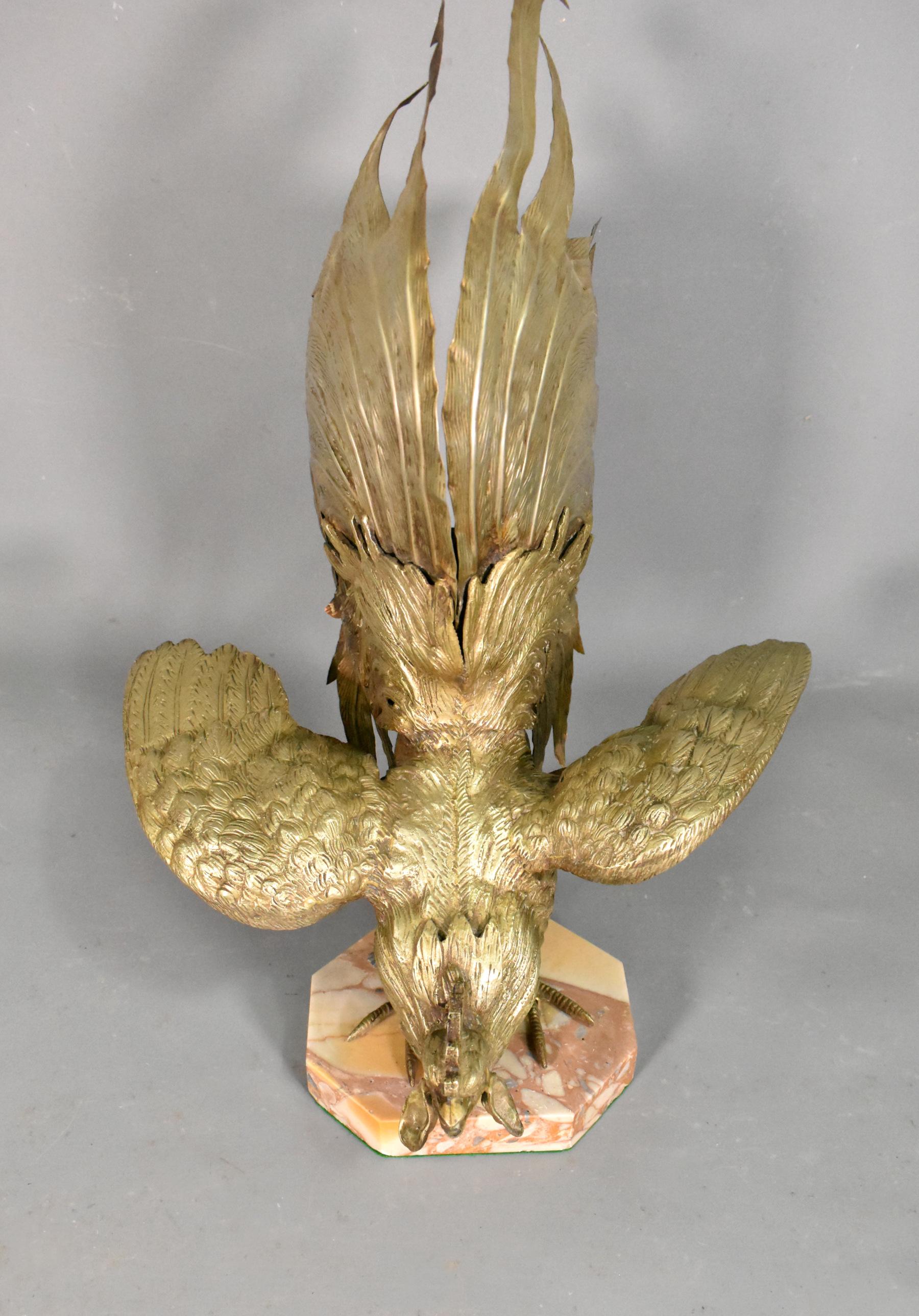 Large French Brass Cockerel Rooster For Sale 4