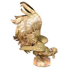 Large French Brass Cockerel Rooster