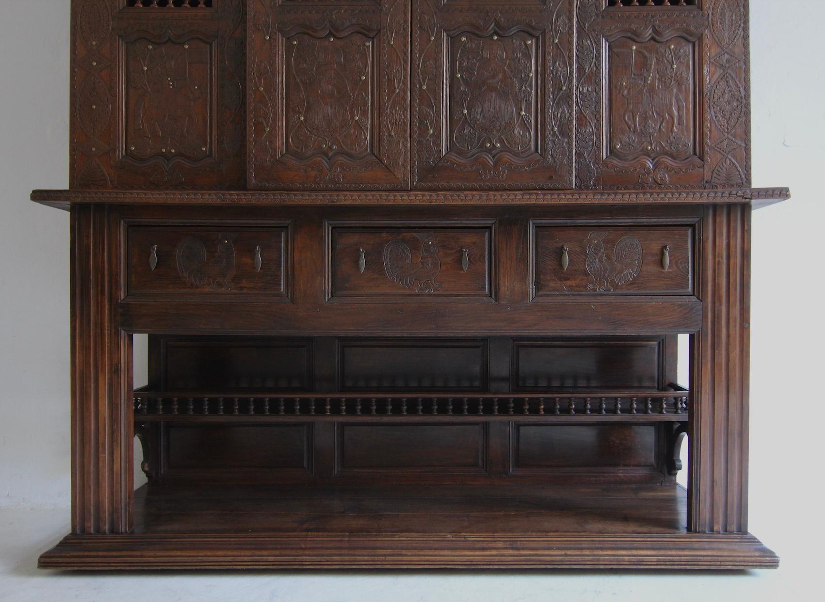 Large French Breton lit-clos Cabinet from 1817 For Sale 11