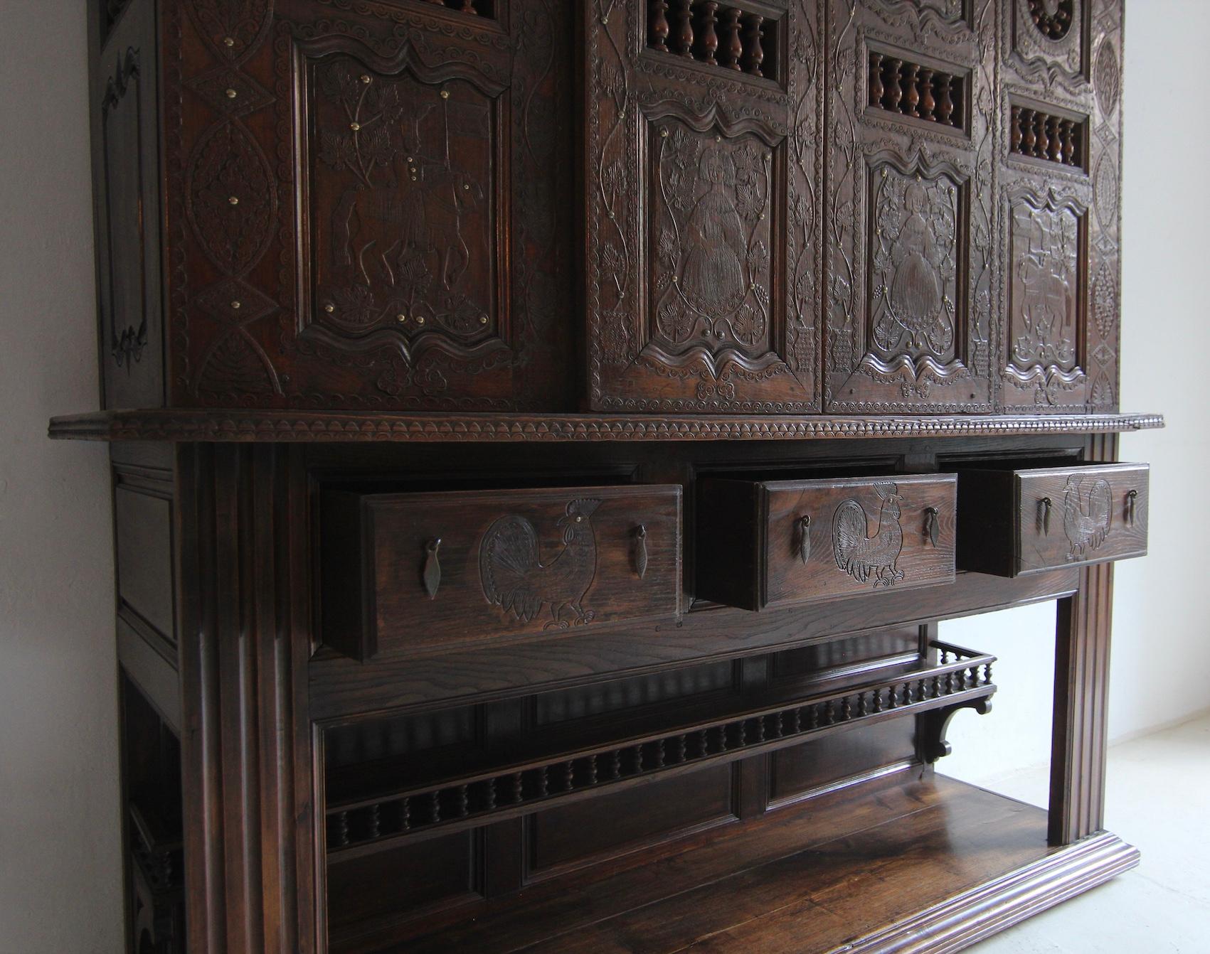 Large French Breton lit-clos Cabinet from 1817 For Sale 12