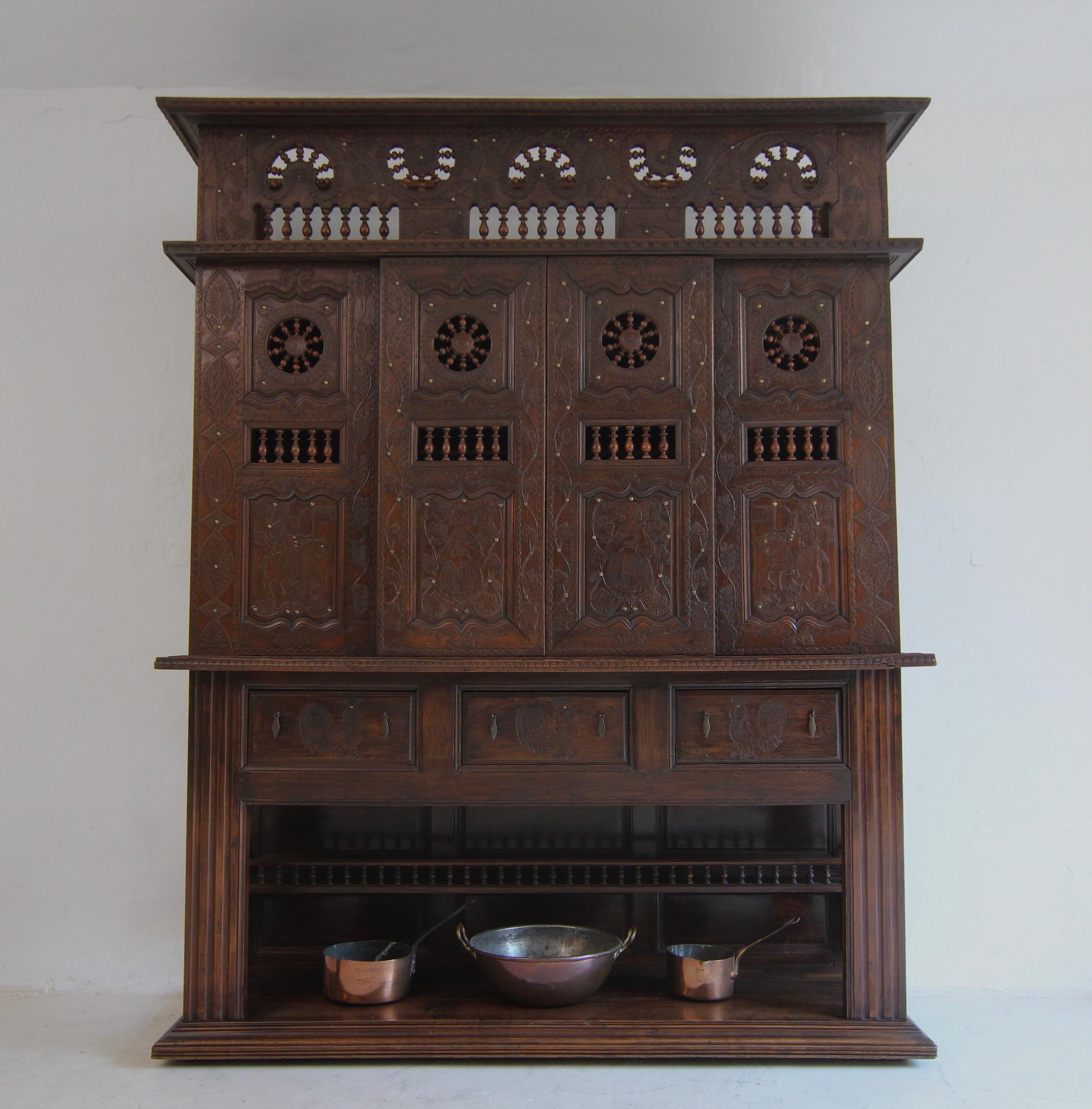 French Provincial Large French Breton lit-clos Cabinet from 1817 For Sale