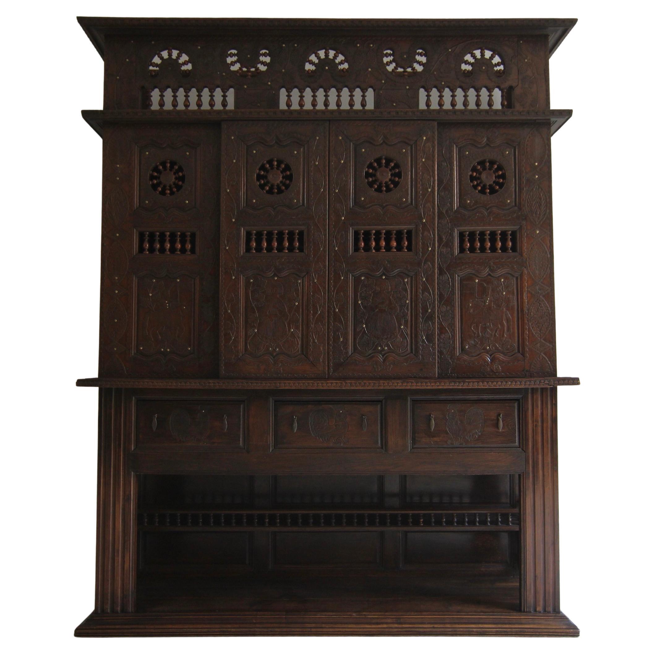 Large French Breton lit-clos Cabinet from 1817 For Sale