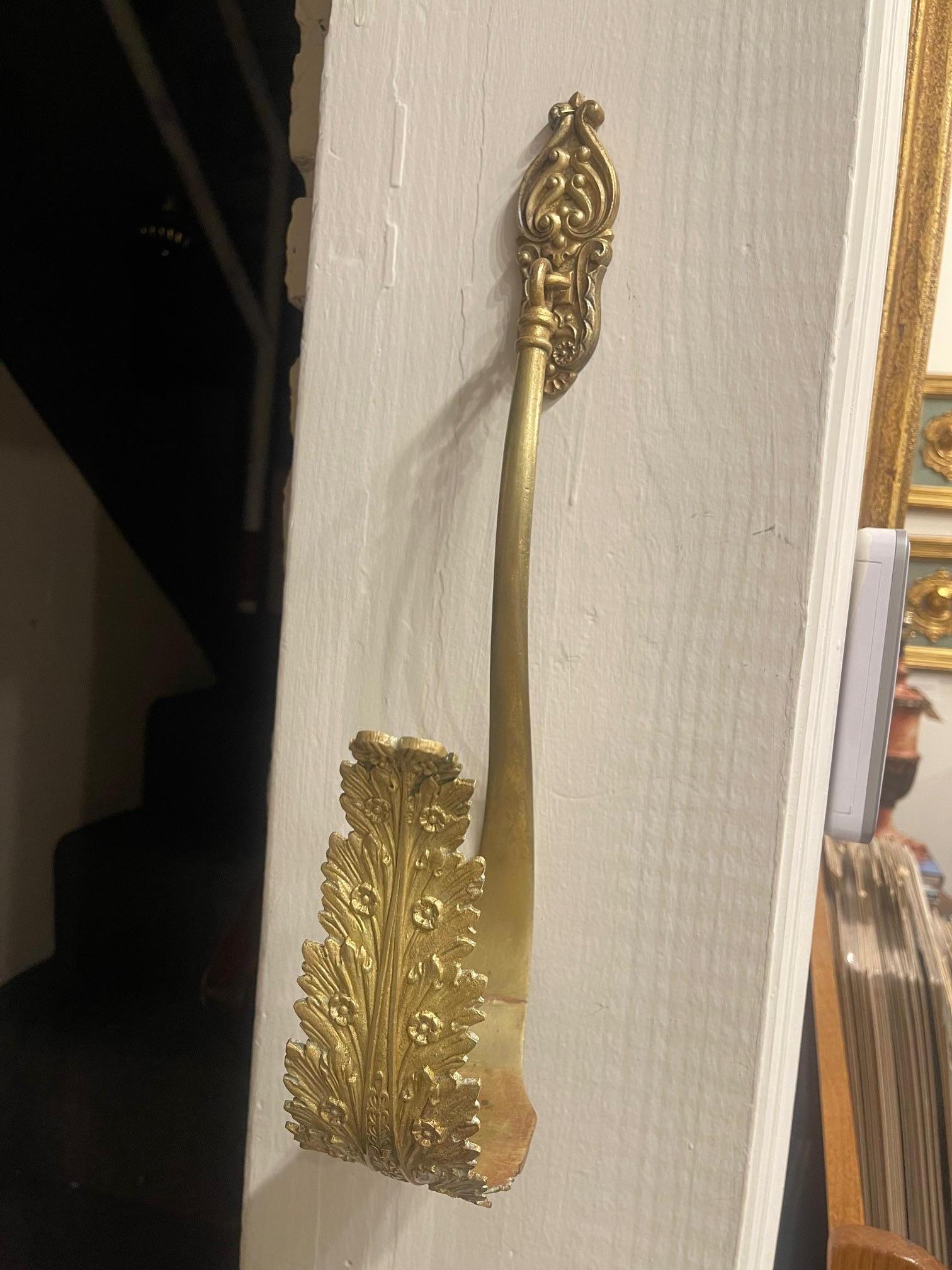 Large French Bronze and Brass Curtain Tieback or Curtain Holder, 19th Century In Good Condition For Sale In Savannah, GA
