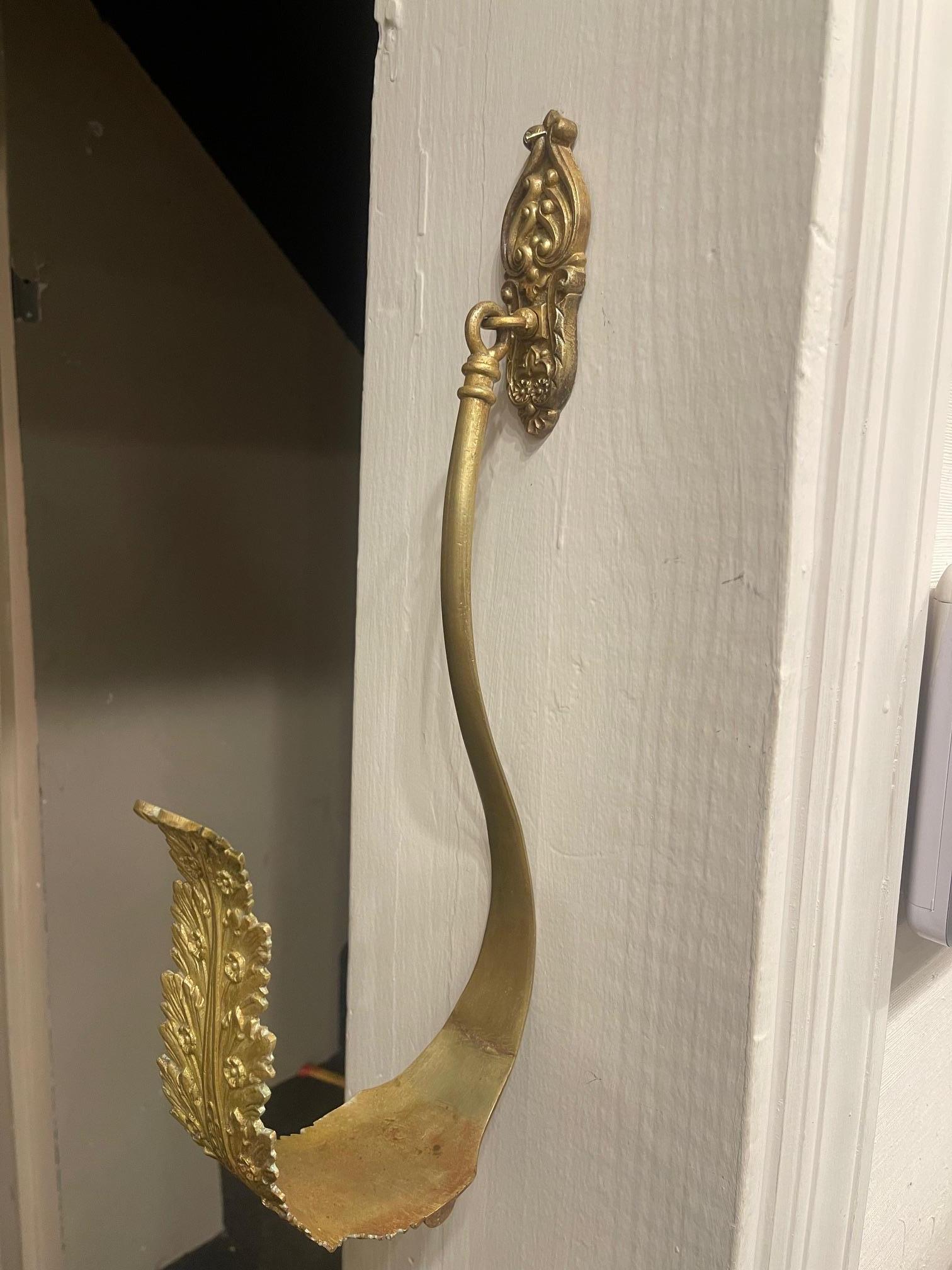 Large French Bronze and Brass Curtain Tieback or Curtain Holder, 19th Century For Sale 4