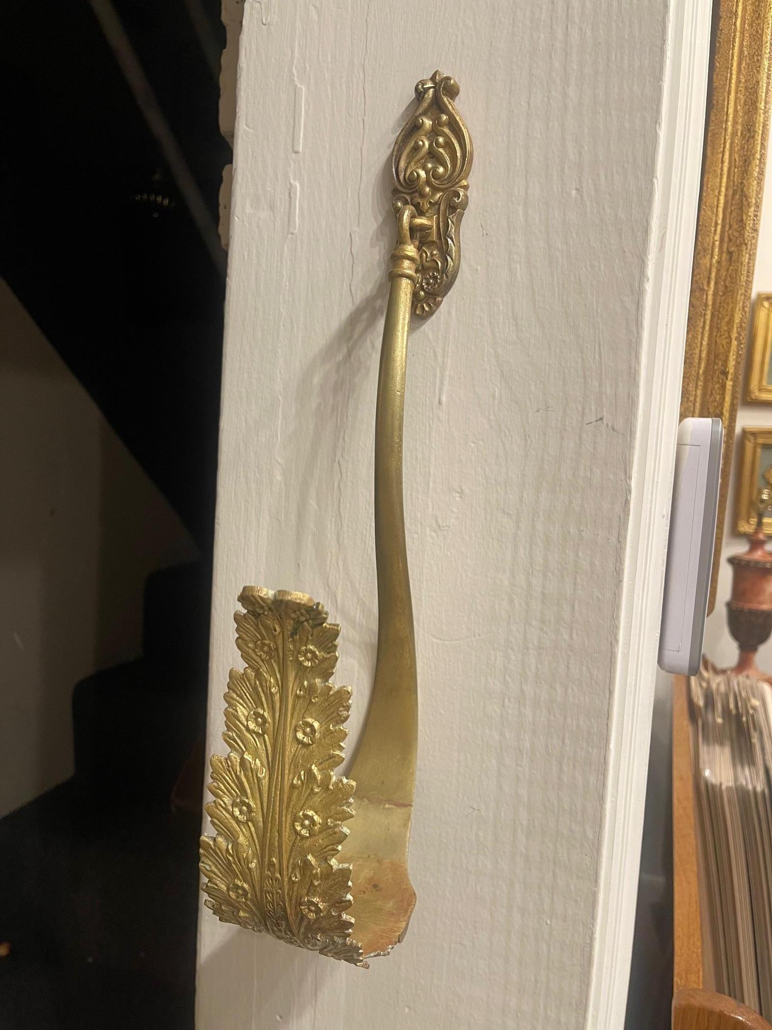 Large French Bronze and Brass Curtain Tieback or Curtain Holder, 19th Century For Sale 5