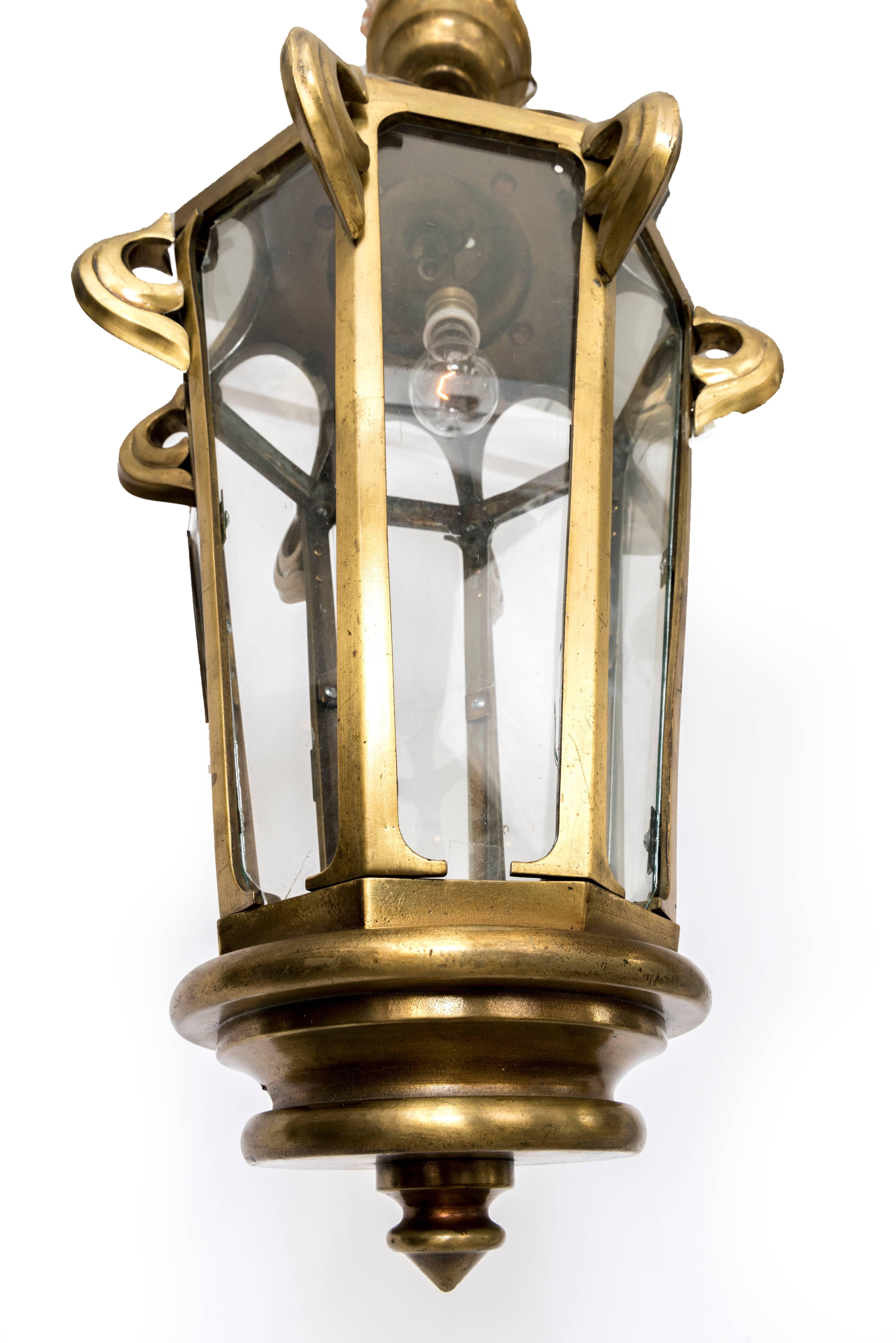 19th Century Large French Bronze Lantern For Sale