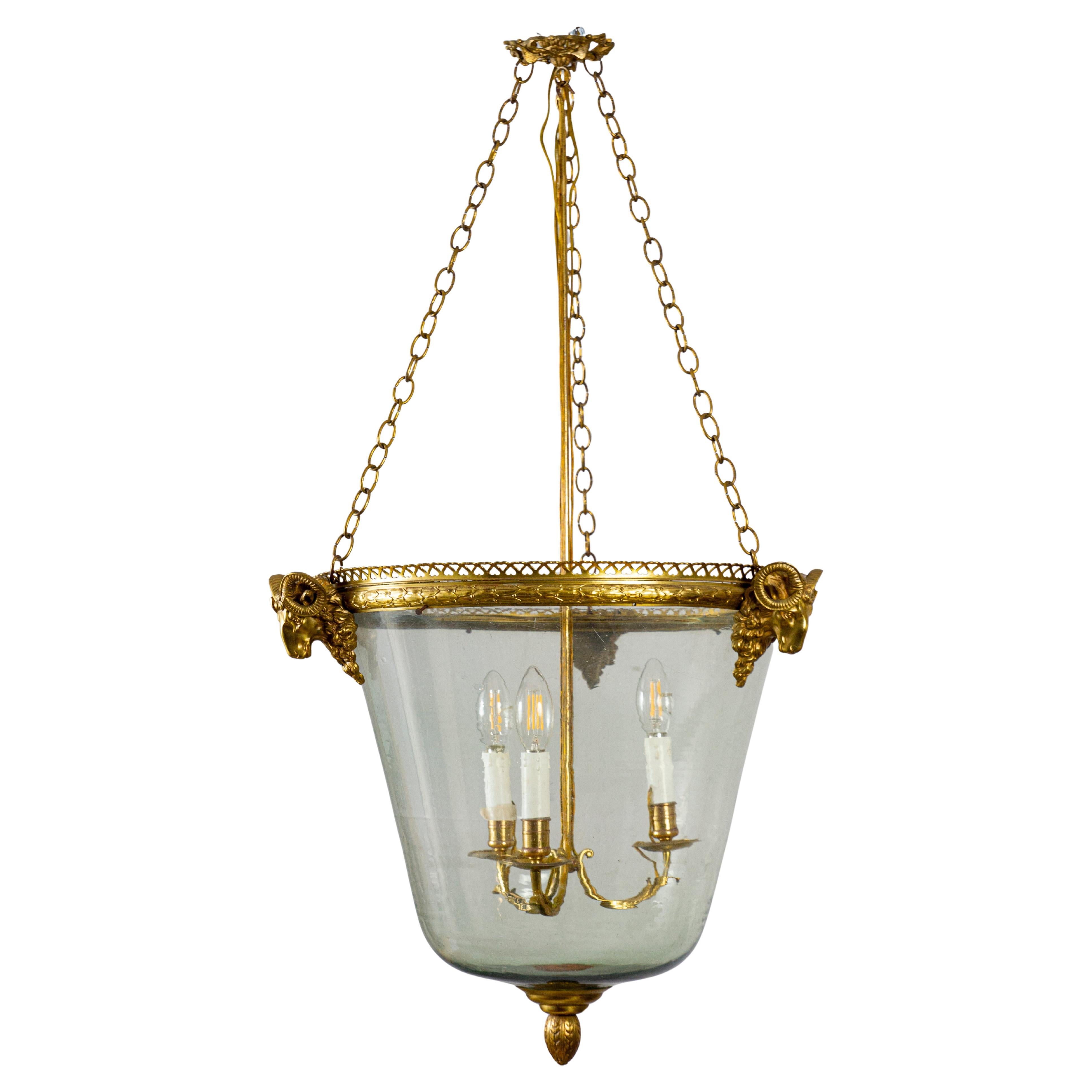 Large French  Bronze Lantern or Pendant Louis XVI Style