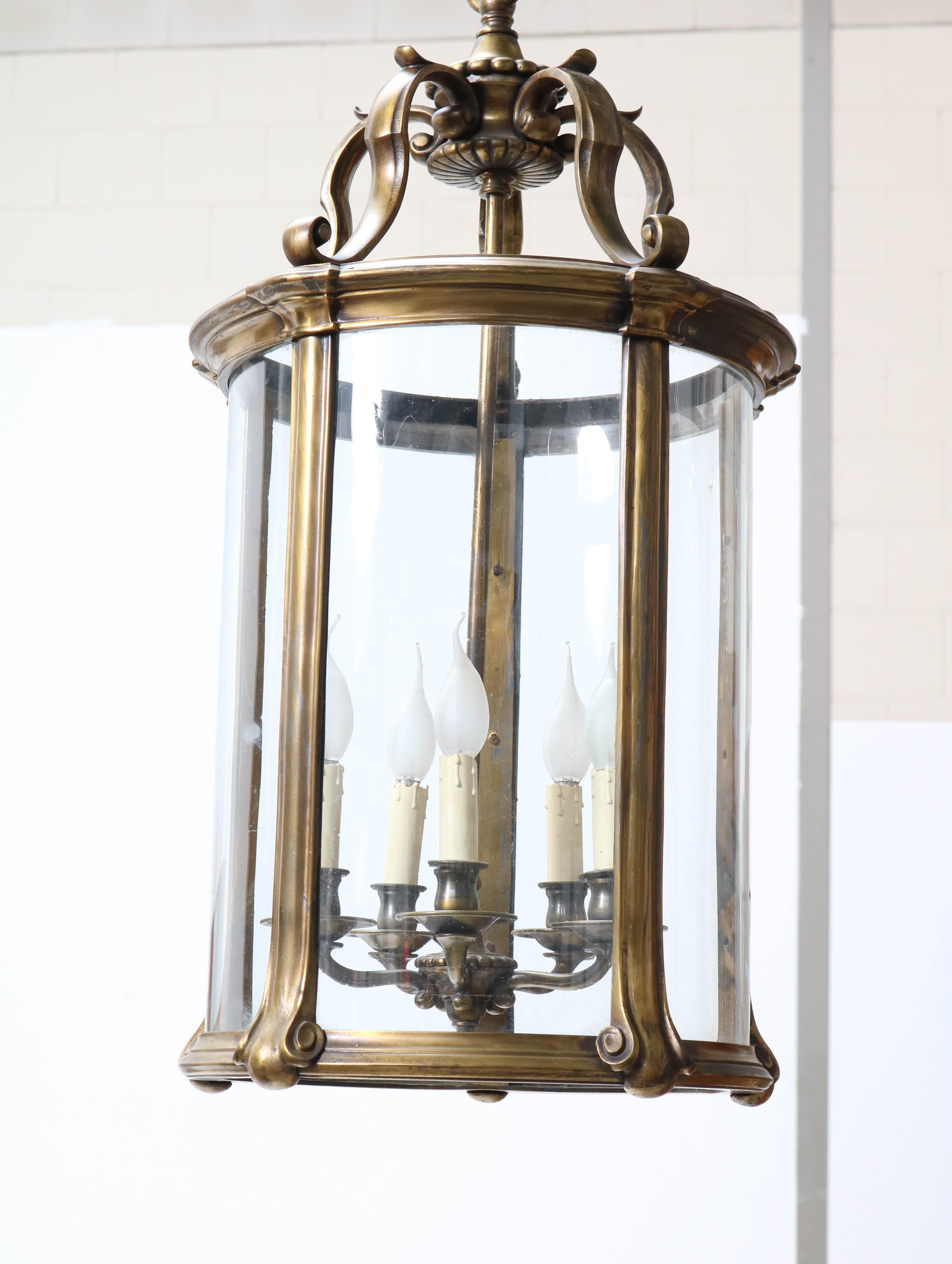 Large French Bronze Louis XV Style Lantern, 1900s For Sale 6
