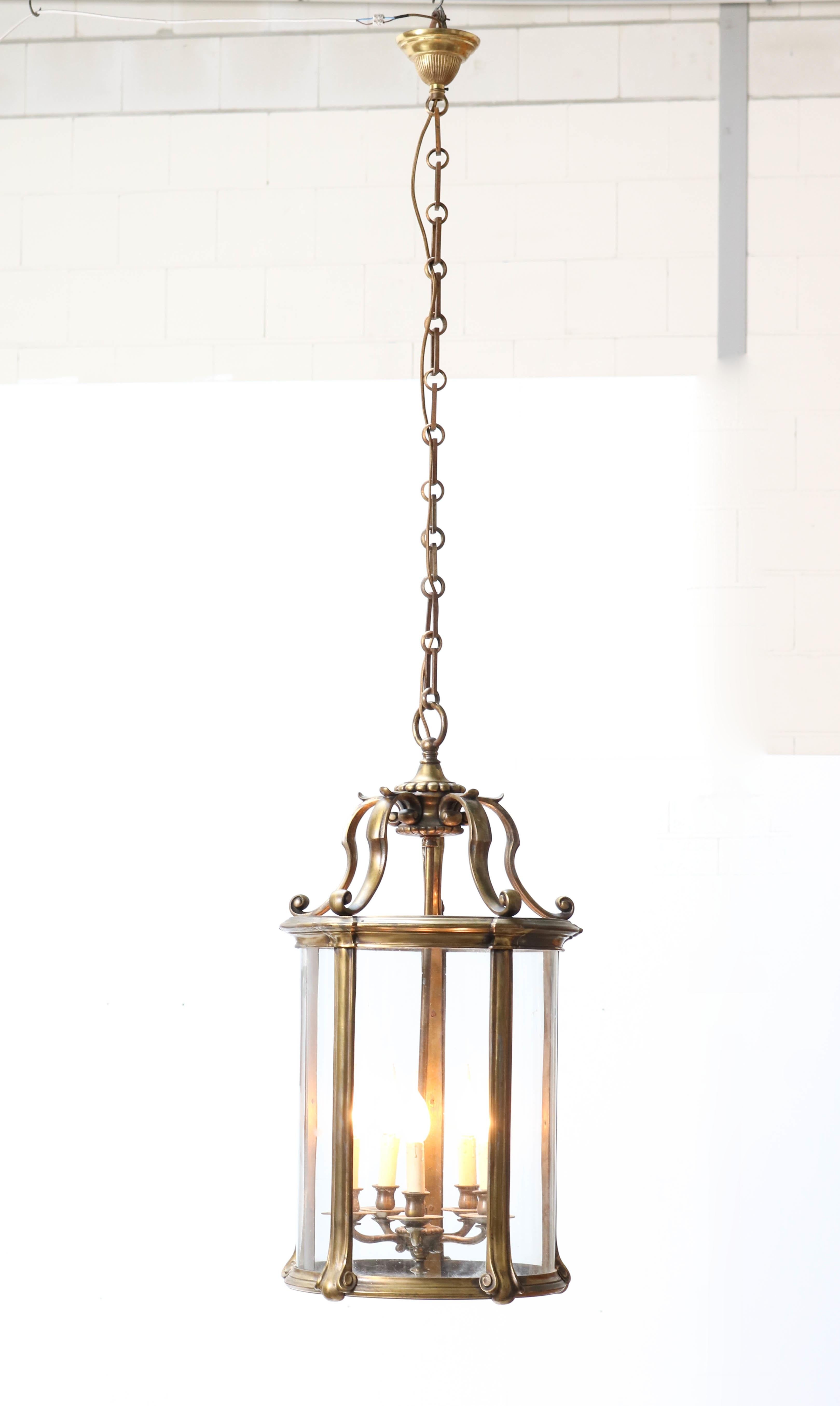 Large French Bronze Louis XV Style Lantern, 1900s In Good Condition For Sale In Amsterdam, NL