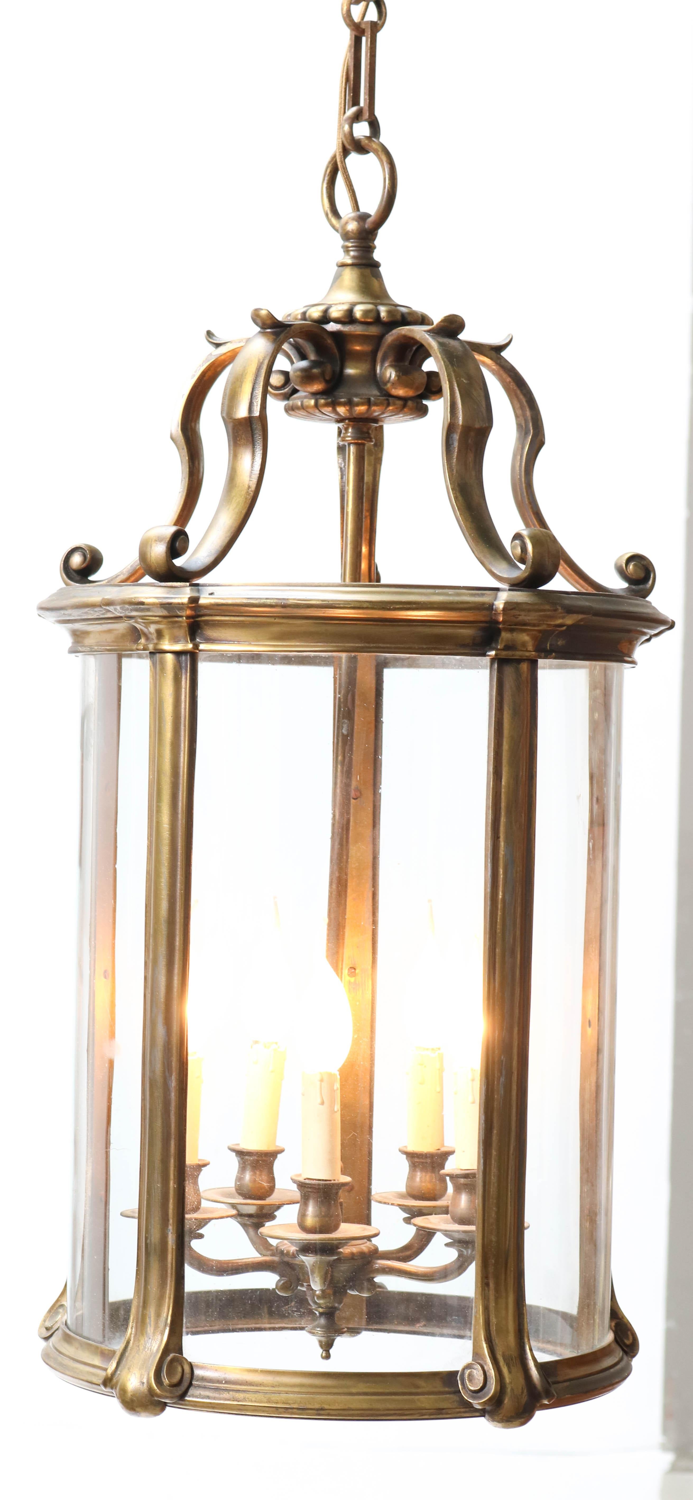 Early 20th Century Large French Bronze Louis XV Style Lantern, 1900s For Sale