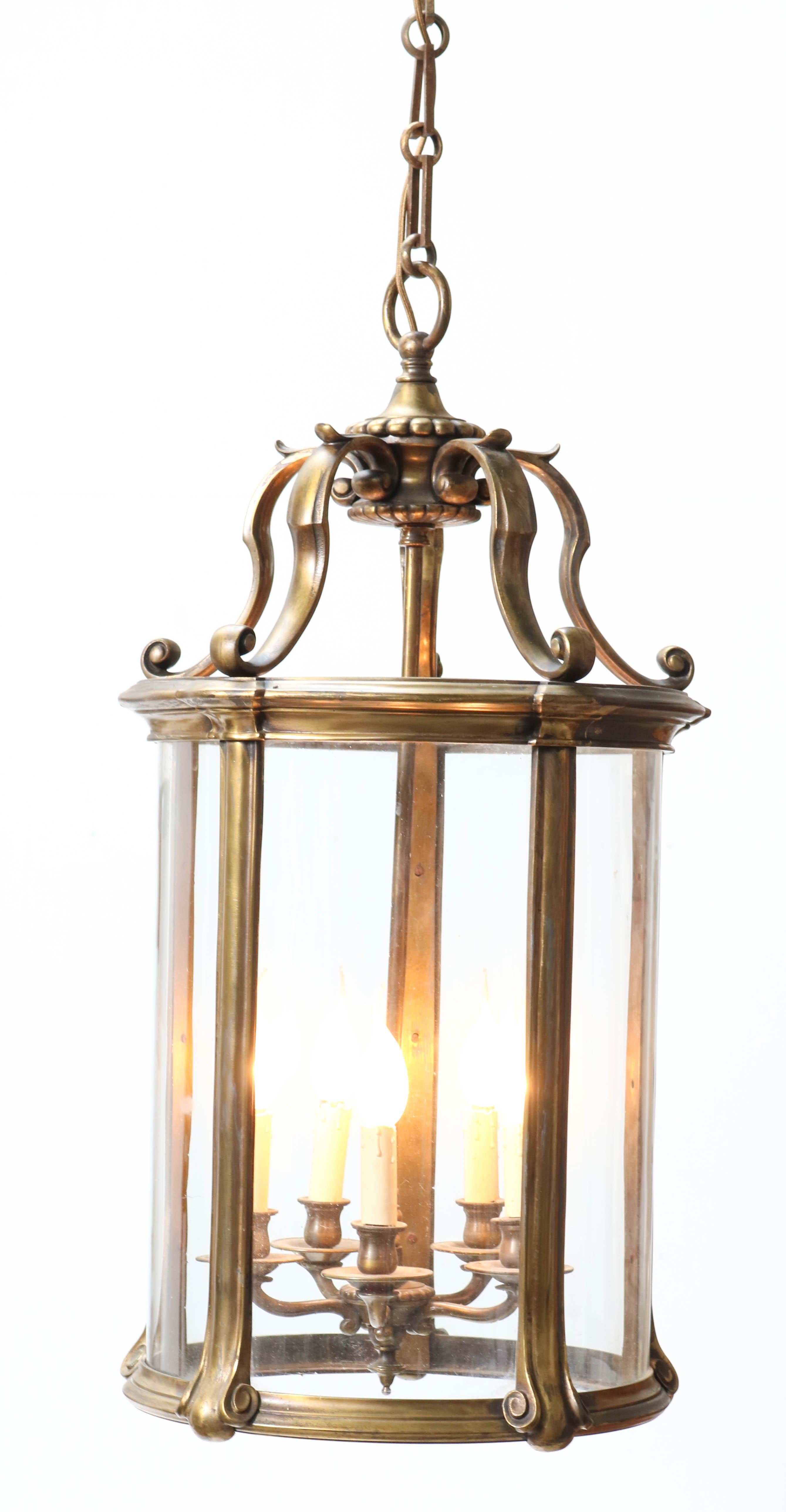Large French Bronze Louis XV Style Lantern, 1900s For Sale 1