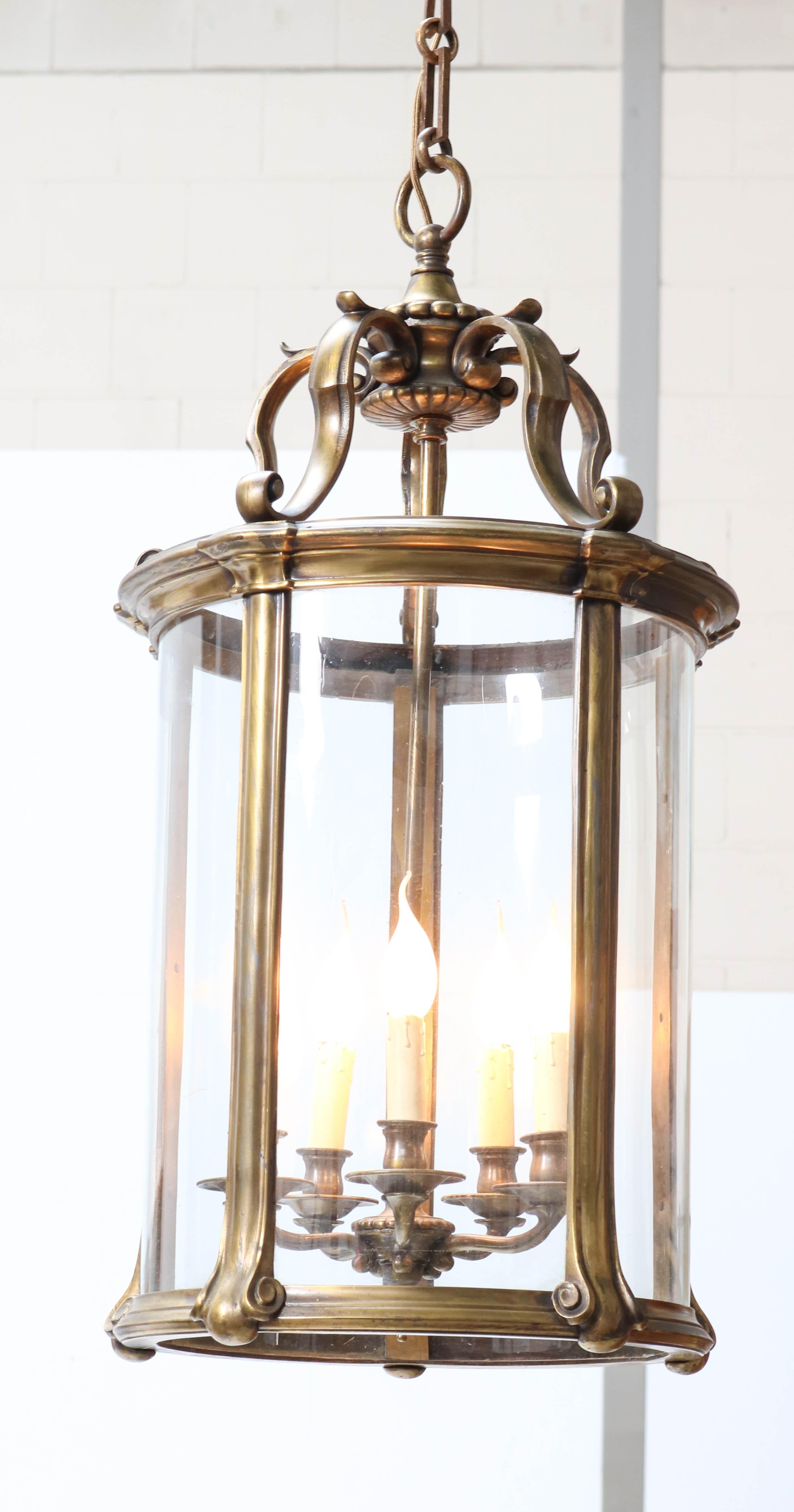 Large French Bronze Louis XV Style Lantern, 1900s For Sale 2