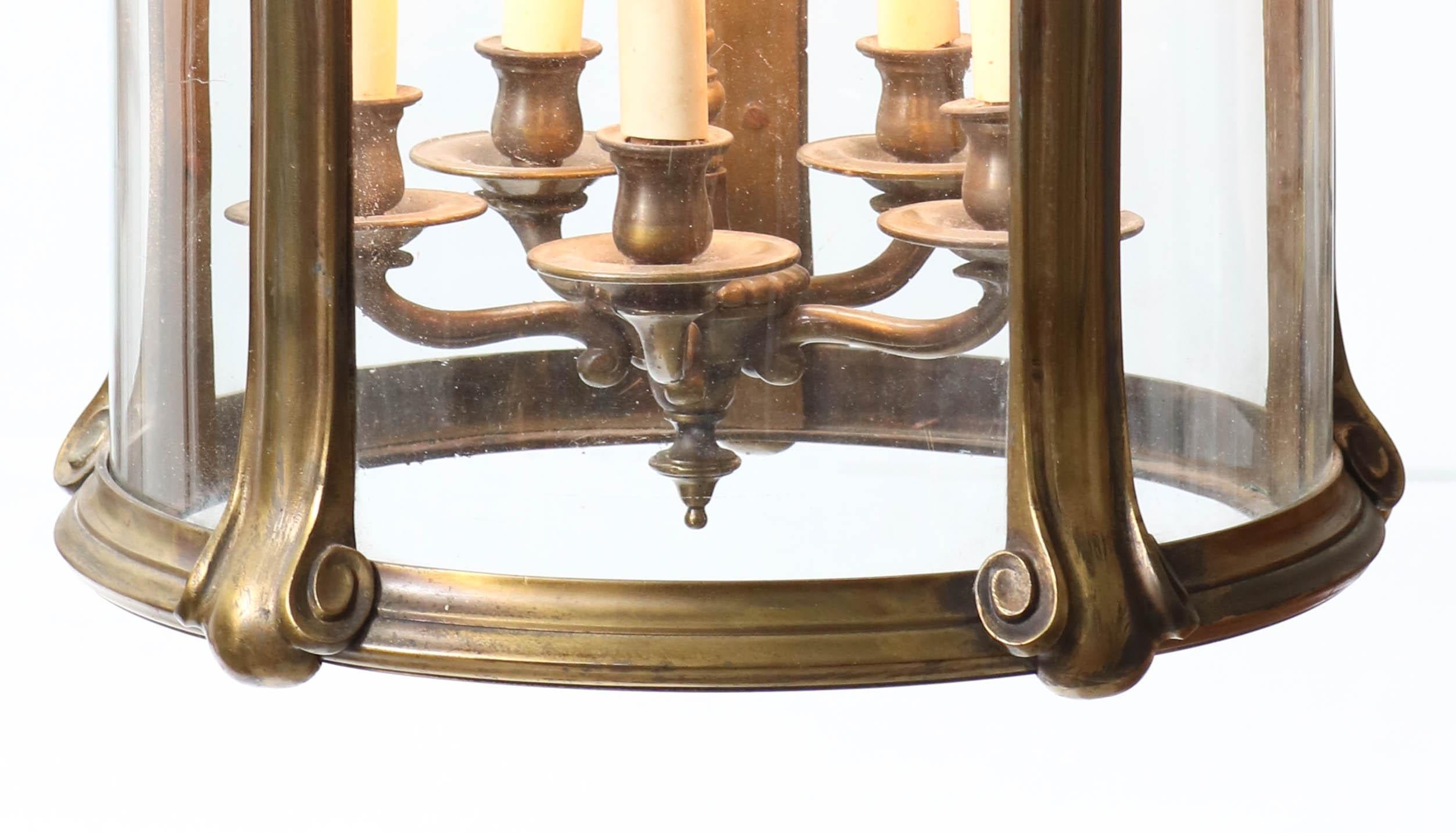 Large French Bronze Louis XV Style Lantern, 1900s For Sale 3